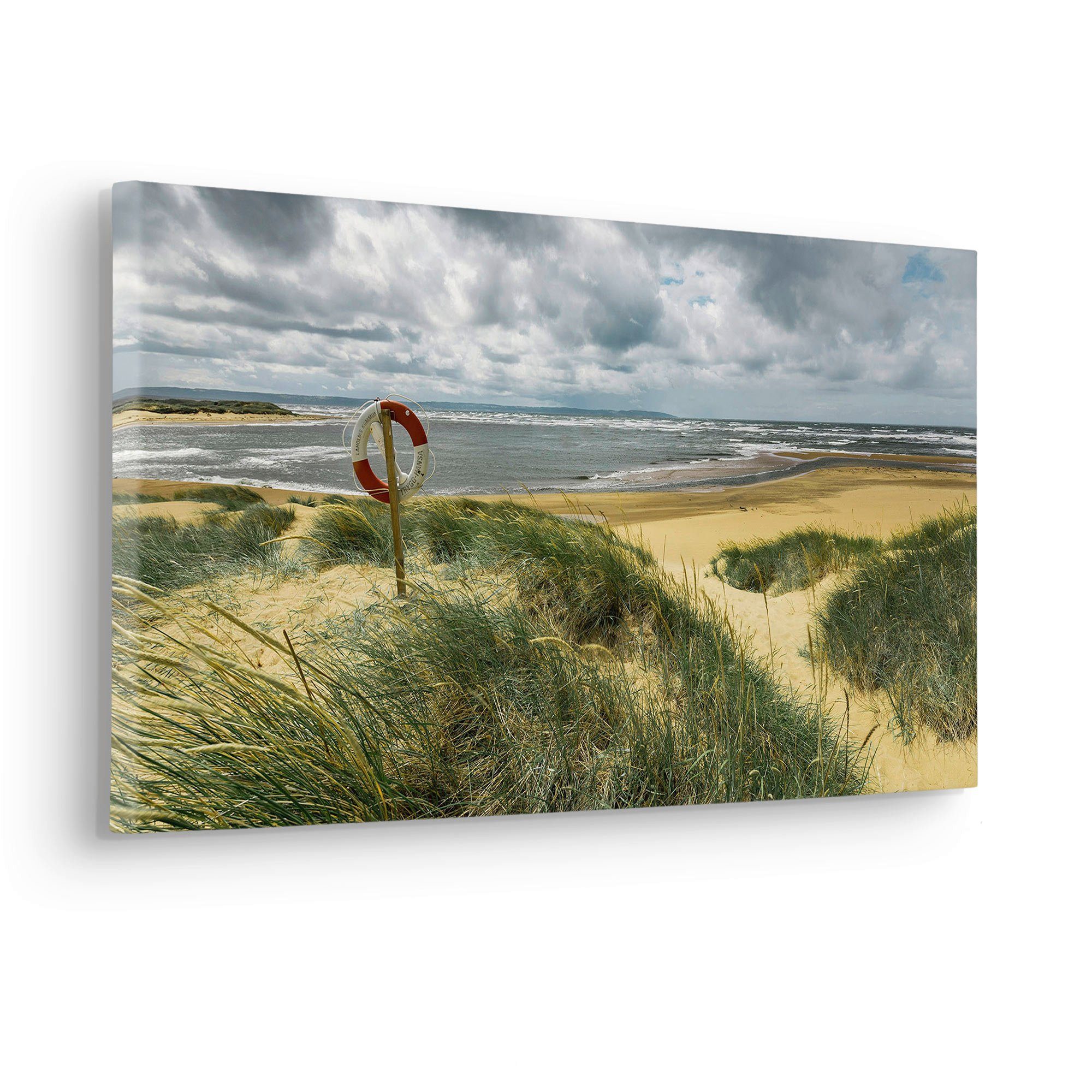 Komar Leinwandbild Stormy Days - Größe 60 x 30 cm, Baum, Berge, Blumen, Blätter, Foto, Jahreszeiten, Landschaft, Meer, Natur, Palmen, Strand (Packung, 1 St), Keilrahmenbild mi Echtholzrahmen