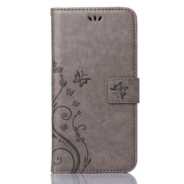 Numerva Handyhülle Bookstyle Flower für Samsung Galaxy S8, Handy Tasche Schutzhülle Klapphülle Flip Cover mit Blumenmuster