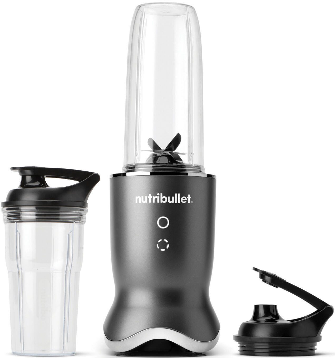 nutribullet Smoothie-Maker Ultra NB1206DGCC - 1200W, 2 Mixbecher (900&700ml), Grau, 1200 W, Beleuchtetes Bedienfeld, leistungsstark und leise, 2 to-go Deckel