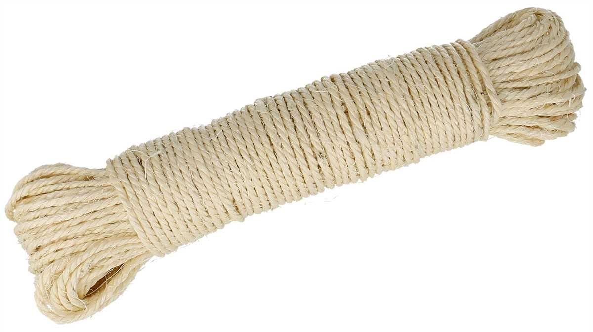 Lantelme Kratzbaum Sisalseil für Katzen Kratzbäume Sisal Seil Leine Naturprodukt, 30 Meter, 3 - 4mm im Durchm.