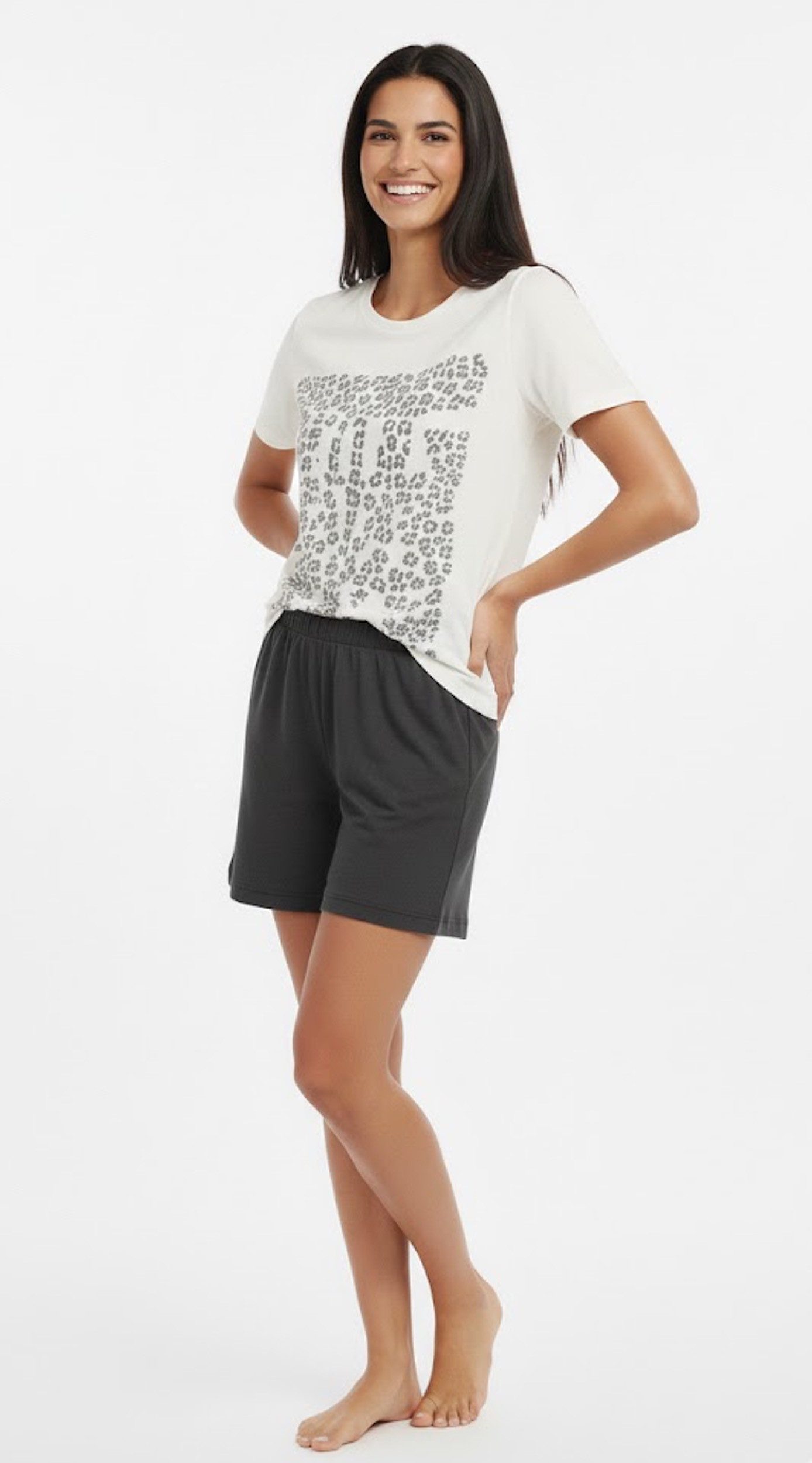 Moonline Schlafanzug Kurzer Damen Pyjama Schlafanzug Shorty Shortie Kurzarm 100% Baumwolle atmungsaktiv, kurze Form