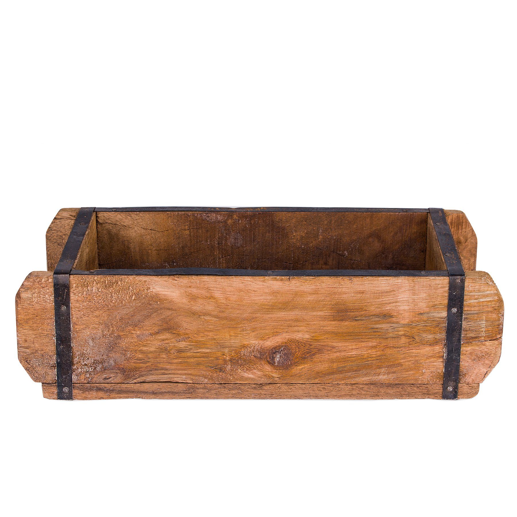 BigDean Allzweckkiste Ziegelform 32x14x9cm Vintage Holzkiste mit Metallbeschlägen (1 St)