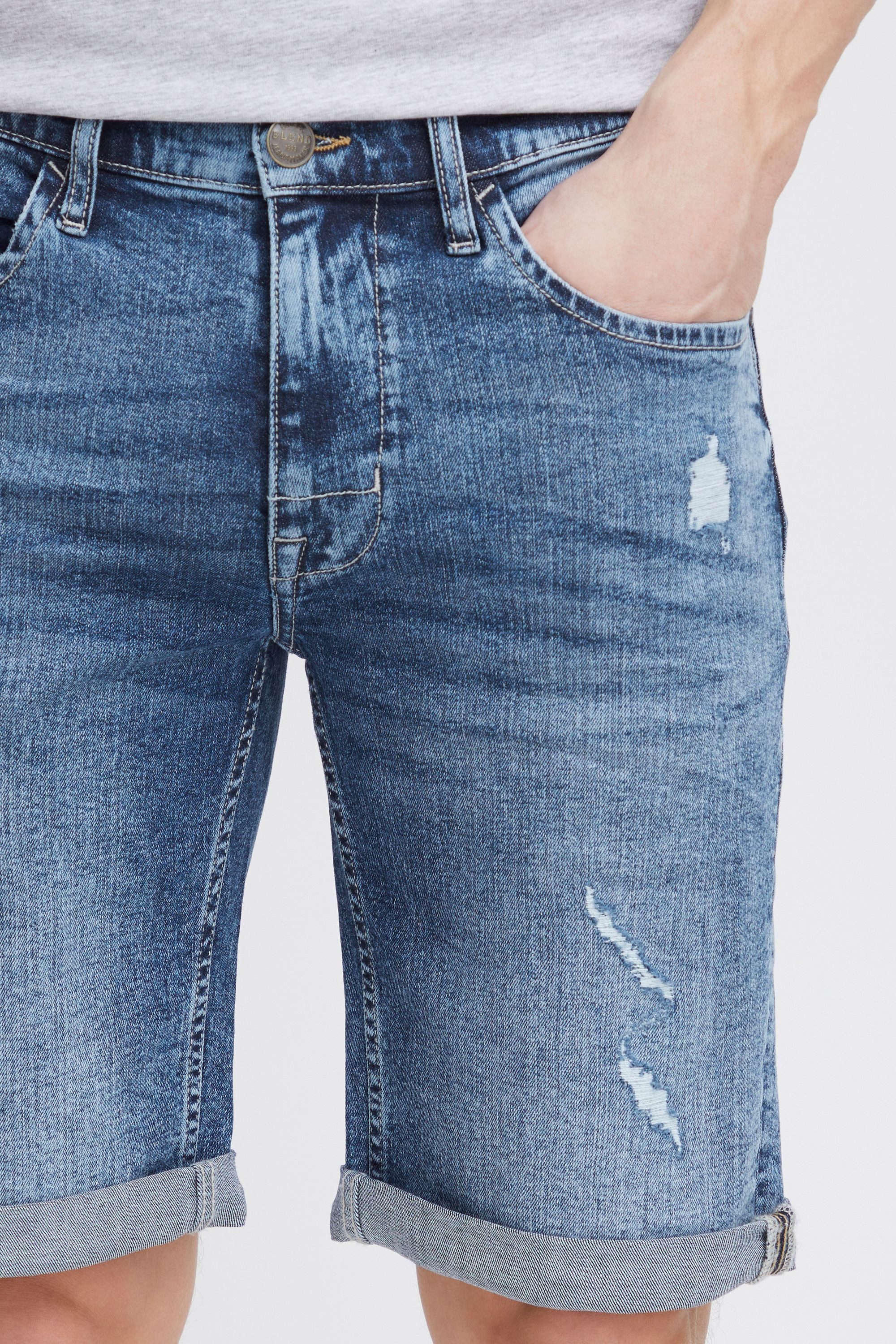 Blend Jeansshorts BHDeniz Stilvolle 5-Pocket-Jeansshorts mit Destroyed-Effekten