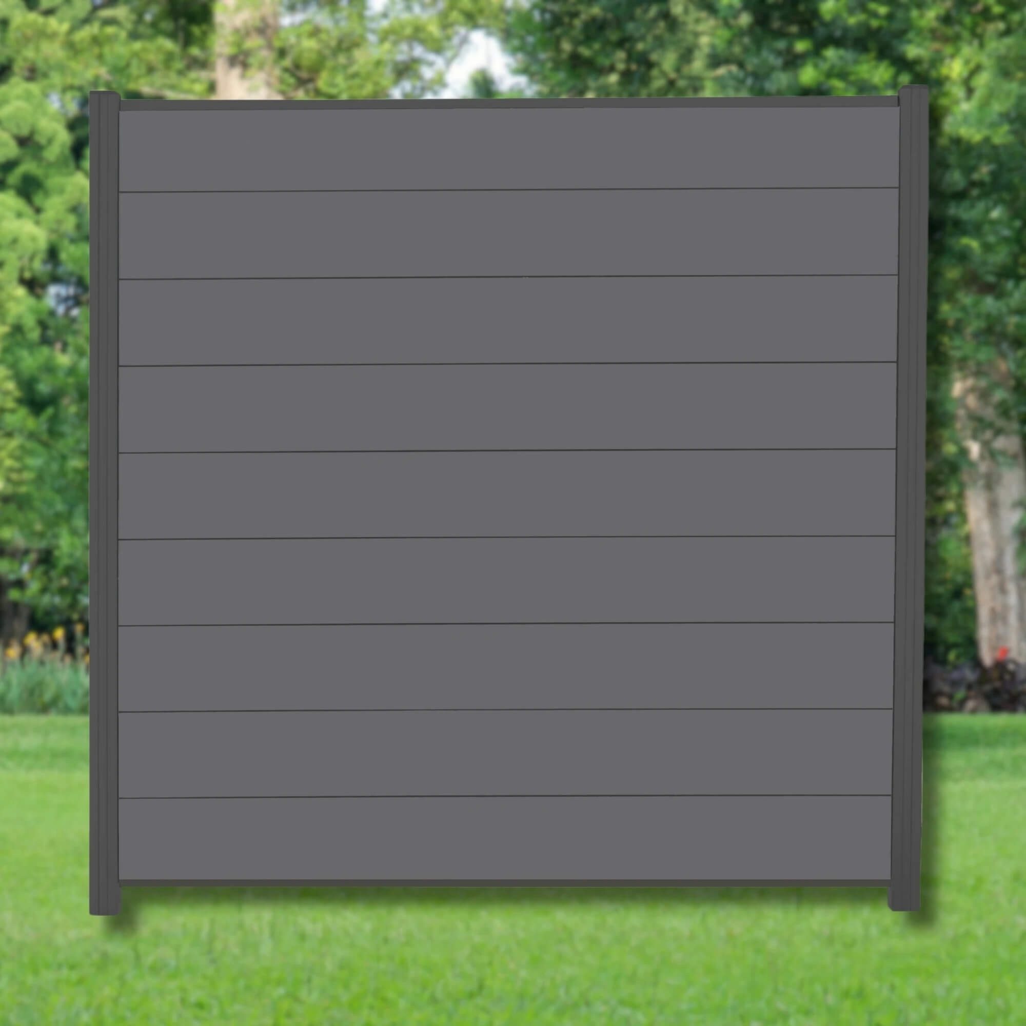 WPC Profi Zaun Komplettset Sichtschutzzaun Gartenzaun Alupfosten Anthrazit 180x180cm, (Komplettset, mit Start- und Abschlussleisten, Pfosten und Zubehör)