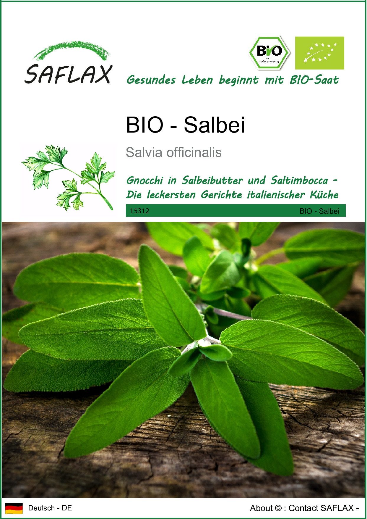 Kräutersamen SAFLAX - Samen - BIO - Salbei