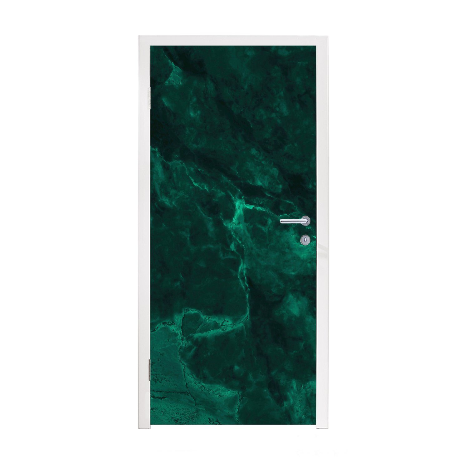 Tür, cm - MuchoWow - St), Limone Marmor (1 Fototapete Grün Marmoroptik, Türaufkleber, Matt, Strukturiert für - - bedruckt, Türtapete 75x205