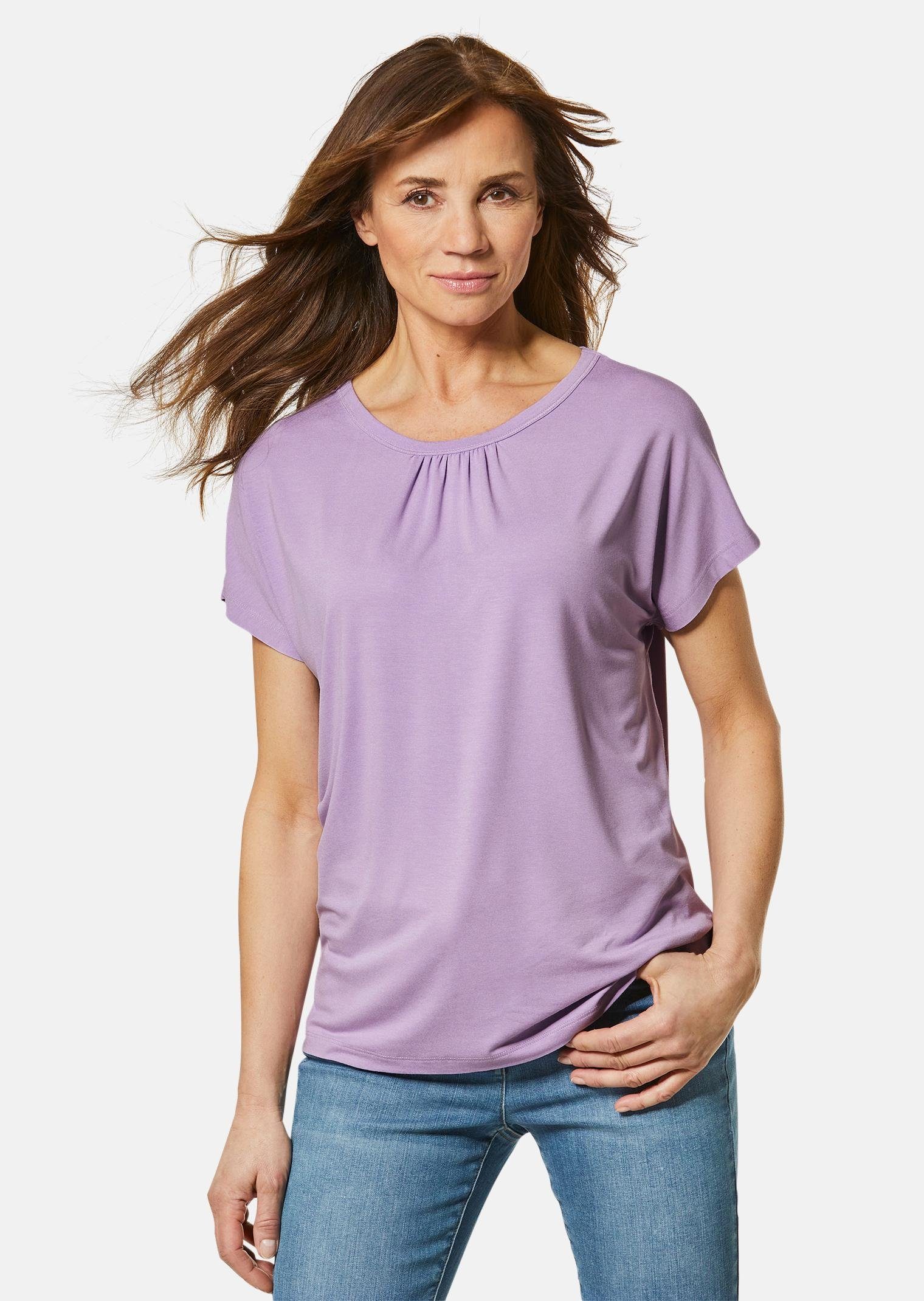 GOLDNER T-Shirt Bequemes Rundhalsshirt aus glänzender günstig online kaufen
