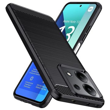 CoolGadget Handyhülle Carbon Handy Hülle für Xiaomi Redmi Note 13 6,67 Zoll, robuste Telefonhülle Case Schutzhülle für Redmi Note 13 4G Hülle