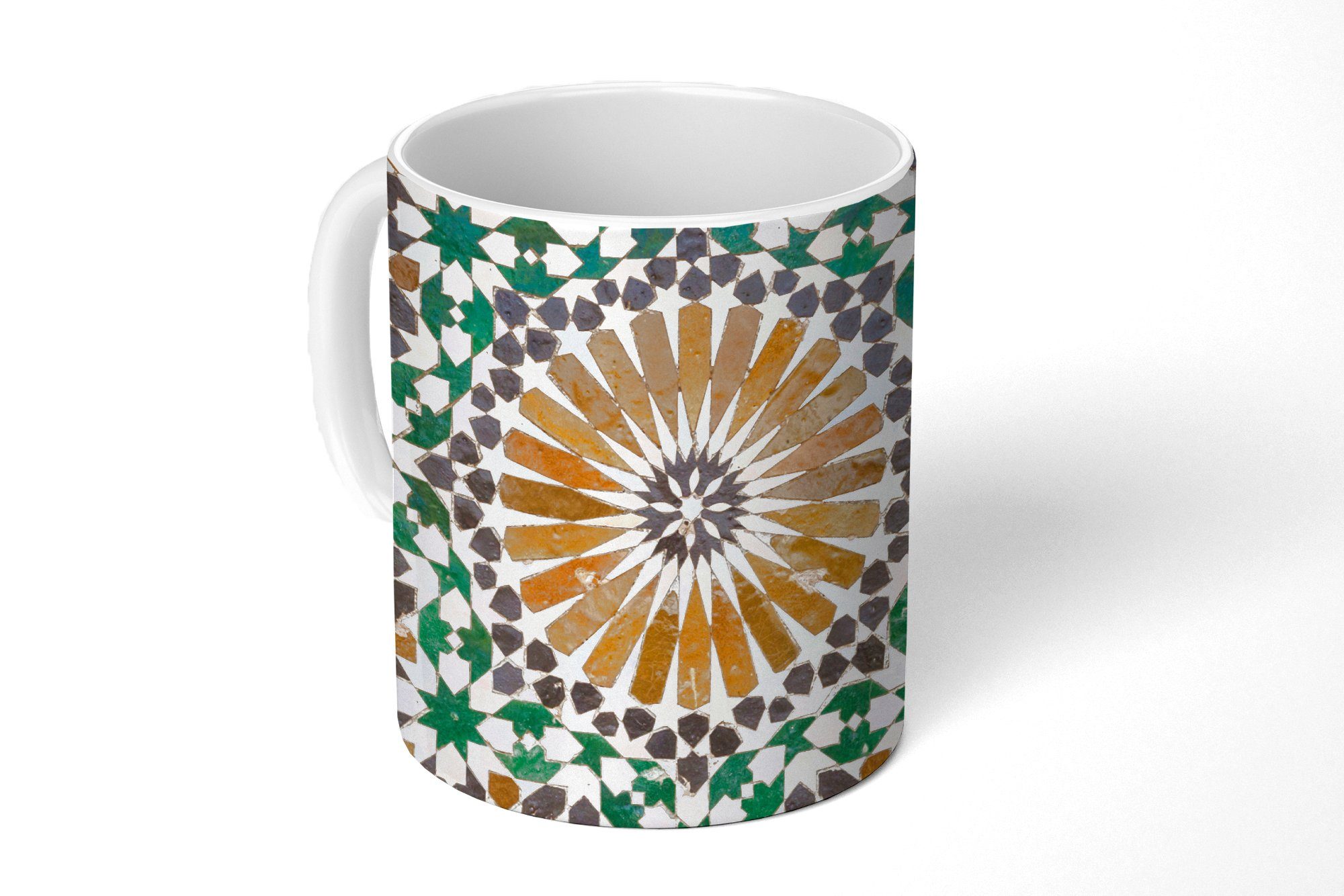 MuchoWow Tasse Eine Nahaufnahme eines marokkanischen Mosaiks, Keramik, Kaffeetassen, Teetasse, Becher, Teetasse, Geschenk