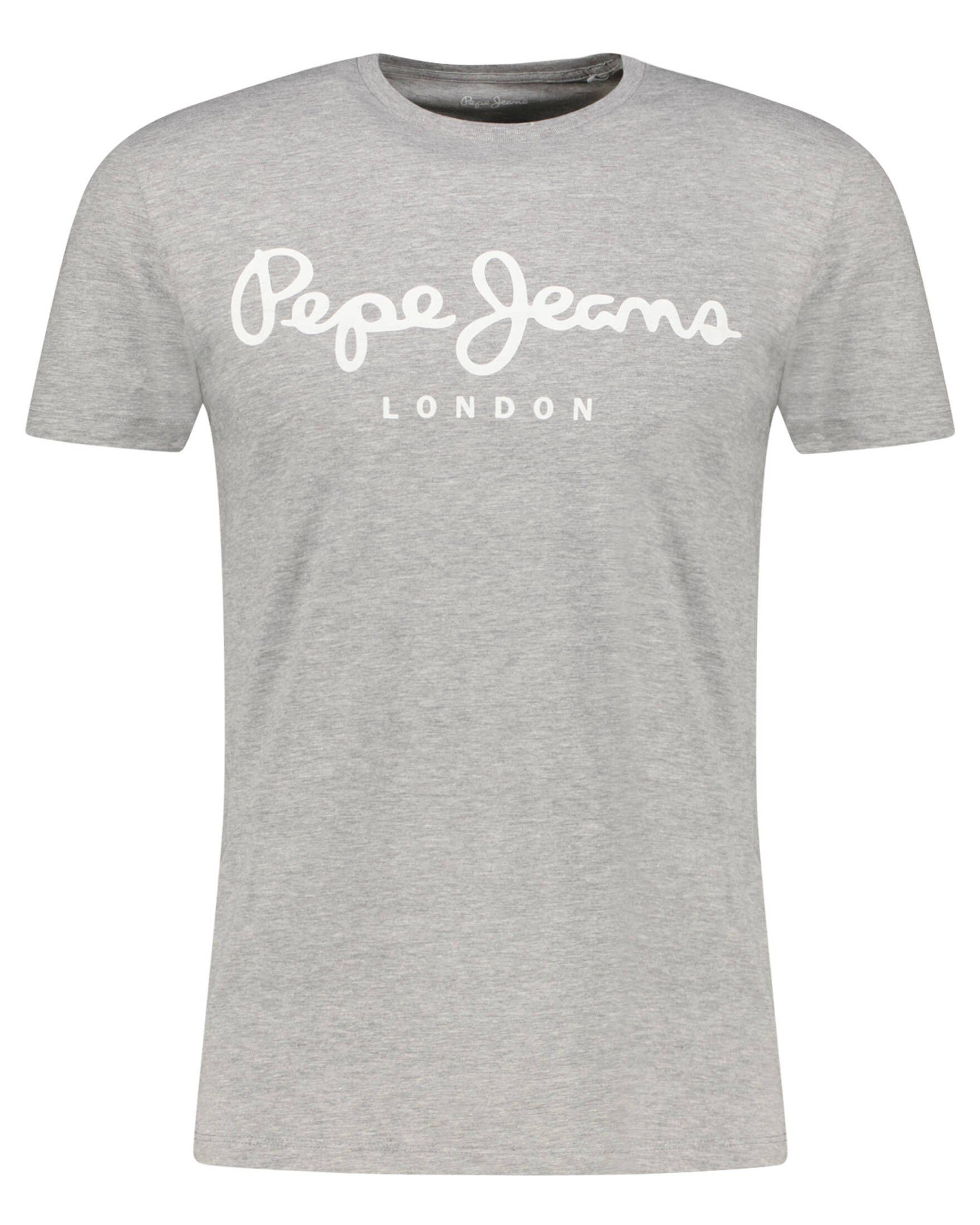 Pepe Jeans T-Shirt Herren T-Shirt ORIGINAL STRETCH Slim Fit (1-tlg) grau (13)