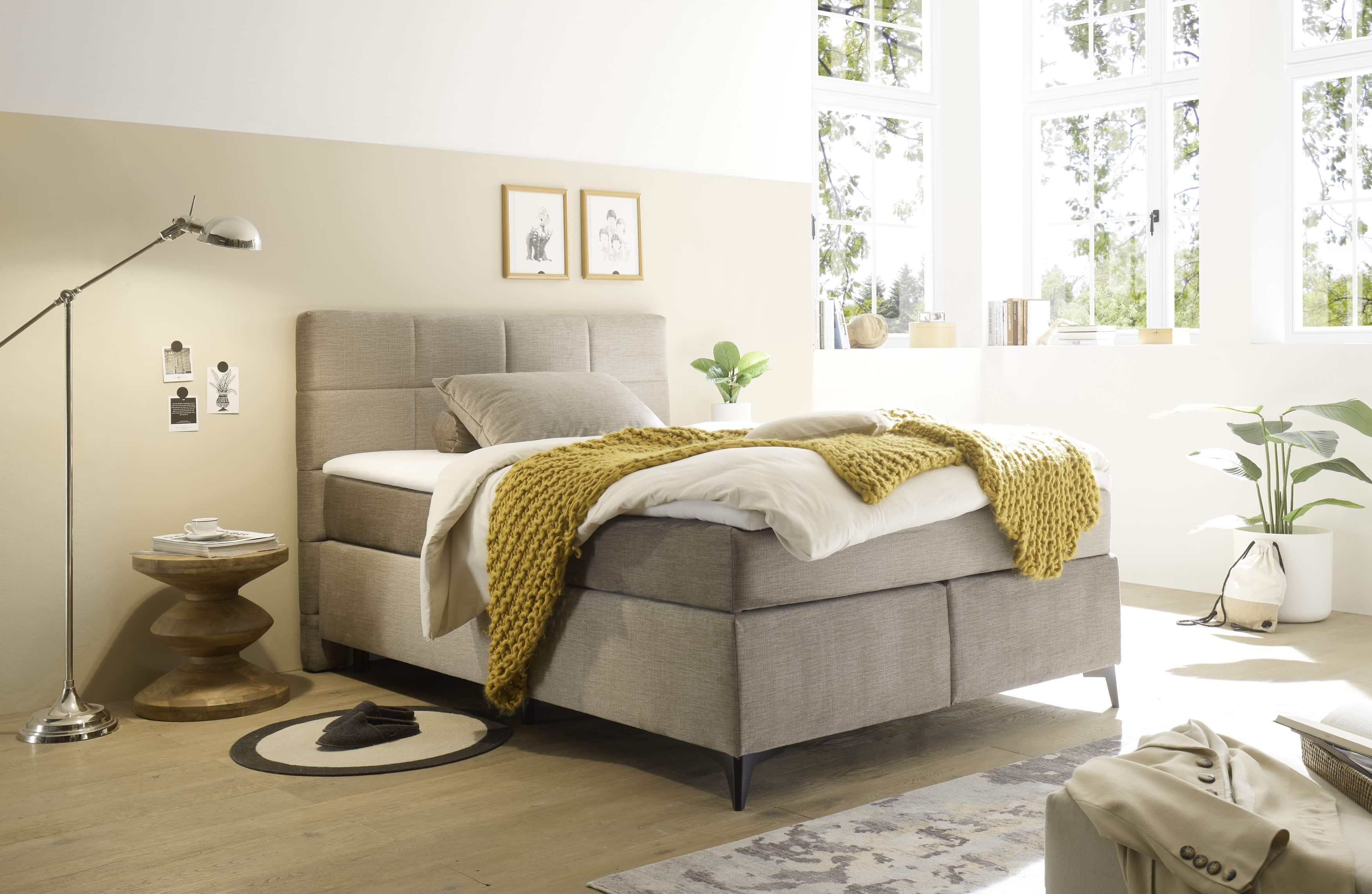 ED EXCITING DESIGN Boxspringbett Navarra – 140x200 und 180x200 inkl. Topper und Matratze (Inklusive Matratze und Topper), Pflegeleichter Bezug, wählbare Größe & stilvolle Farbvielfalt
