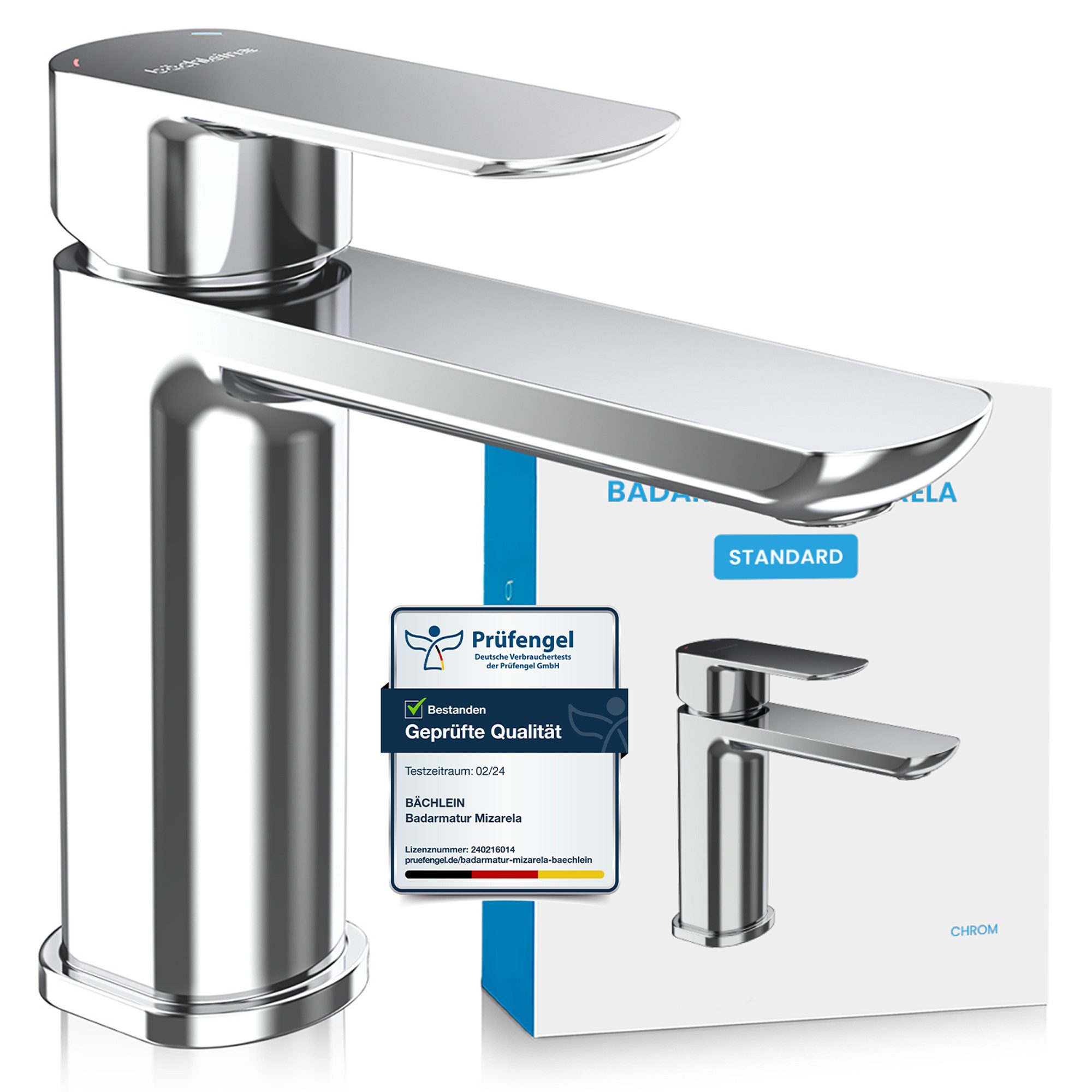 Bächlein Badarmatur Elegante Waschtischarmatur Mizarela (Chrom) hochwertige günstig online kaufen