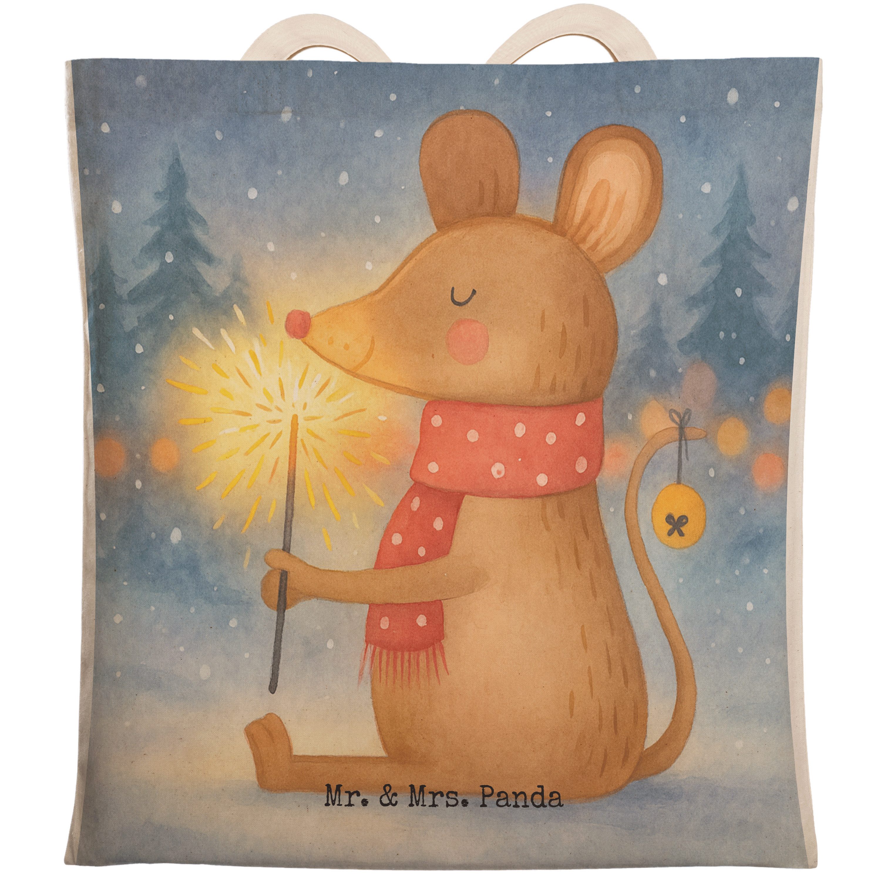 Tragetasche Maus Weihnachten Design, Tote Bag, Weiß, großer shopper, Weihnachtsmo