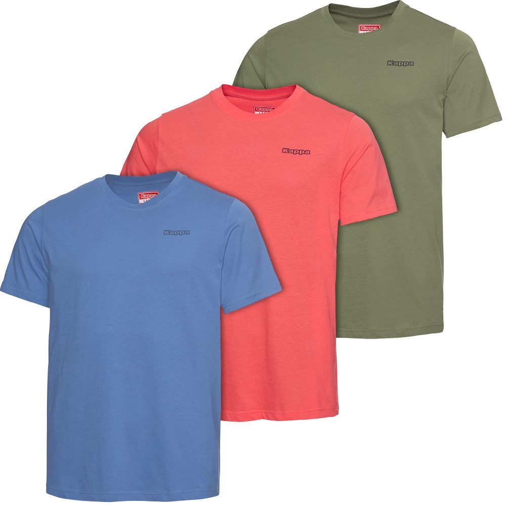 Kappa Kurzarmshirt aus 100% Baumwolle (Set, 3er-Pack) Für Damen und Herren
