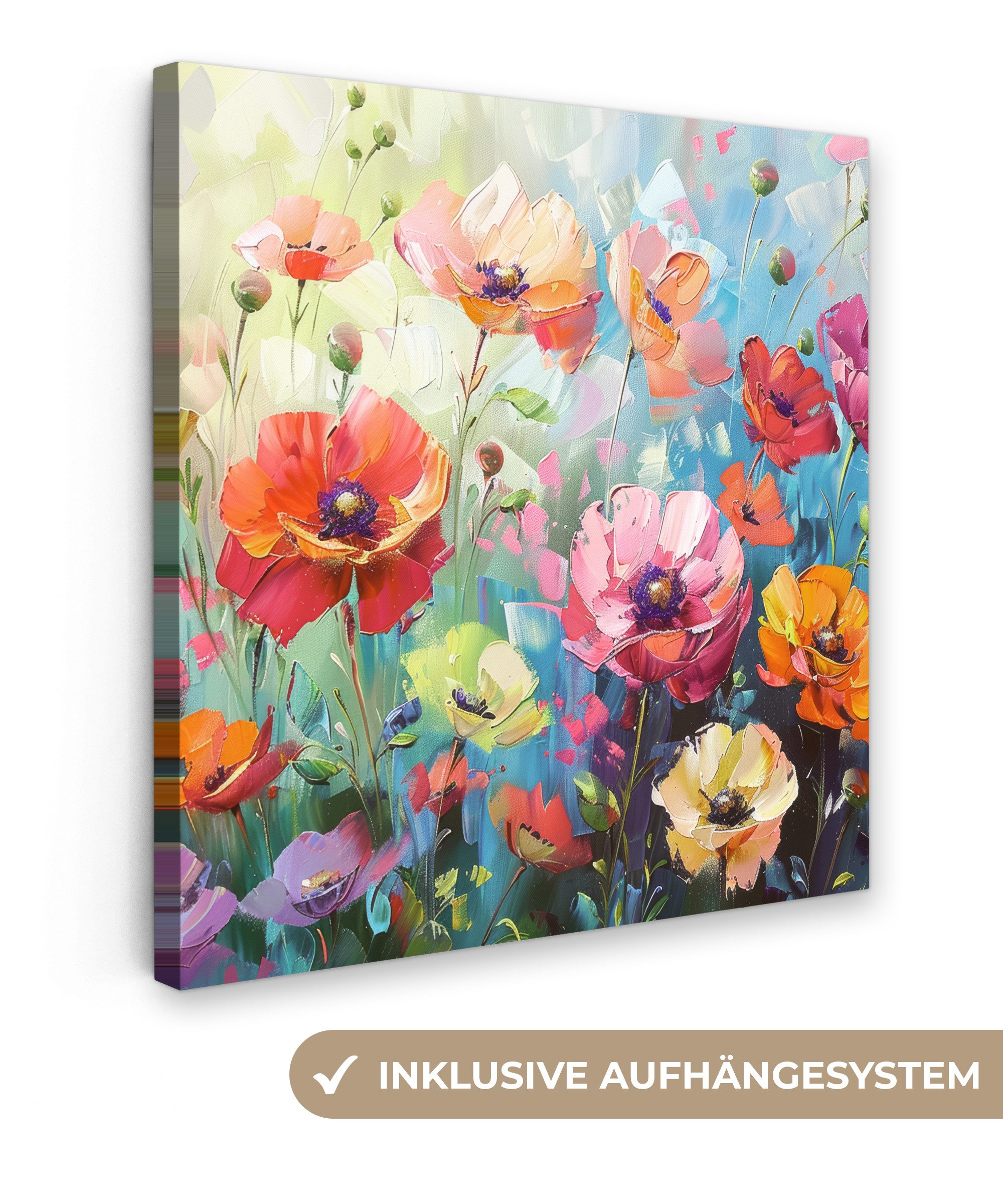 OneMillionCanvasses® Leinwandbild Blumen - Farbenfroh - günstig online kaufen