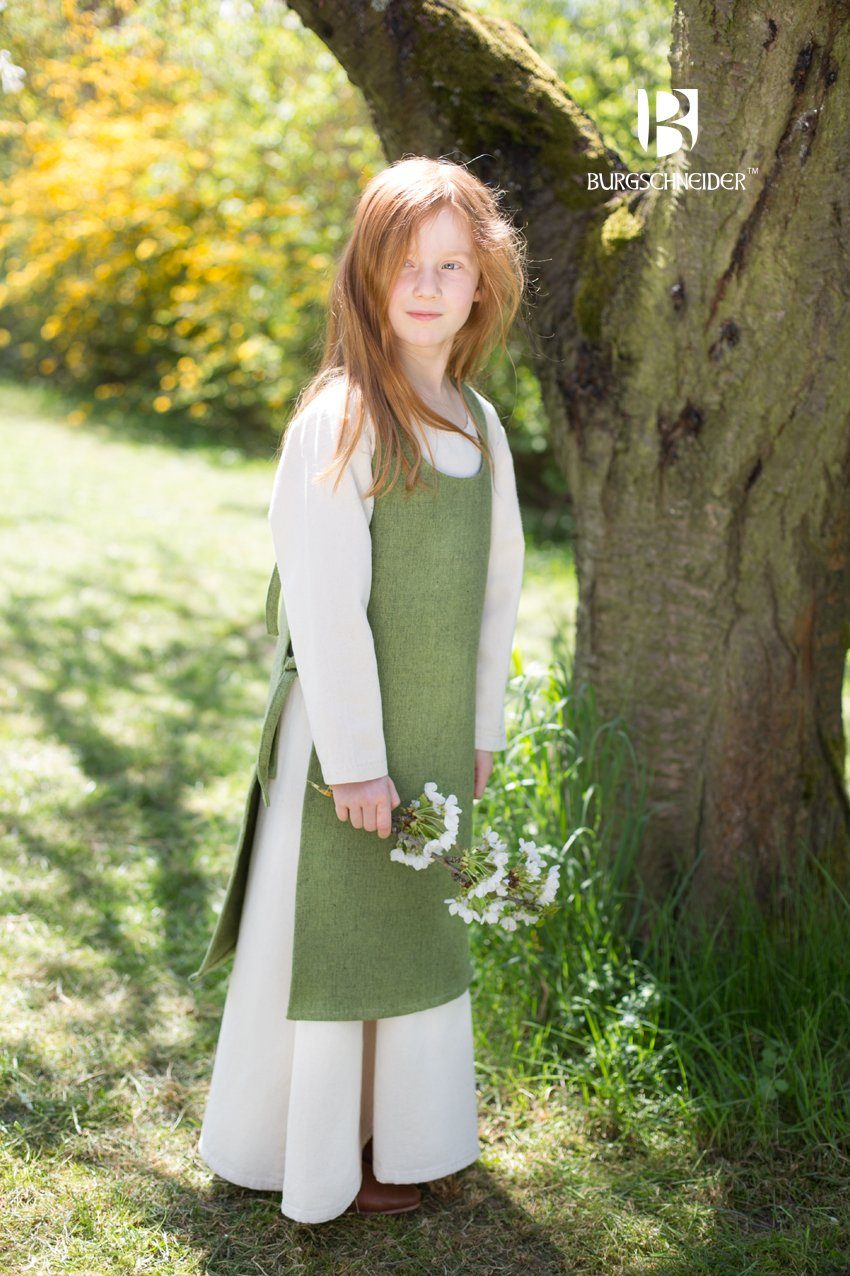 Burgschneider Ritter-Kostüm Kinder Mittelalter Kleid Typ Überkleid Ylva Lindgrün 152