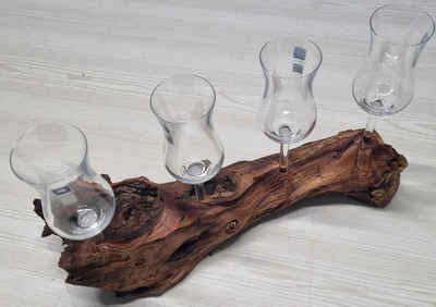 Deggelbam Grappaglas »4er Grappawurzel, Echtholzwurzel mit Schnapsgläser, Deko«, Handgemachte Unikate aus Bayern