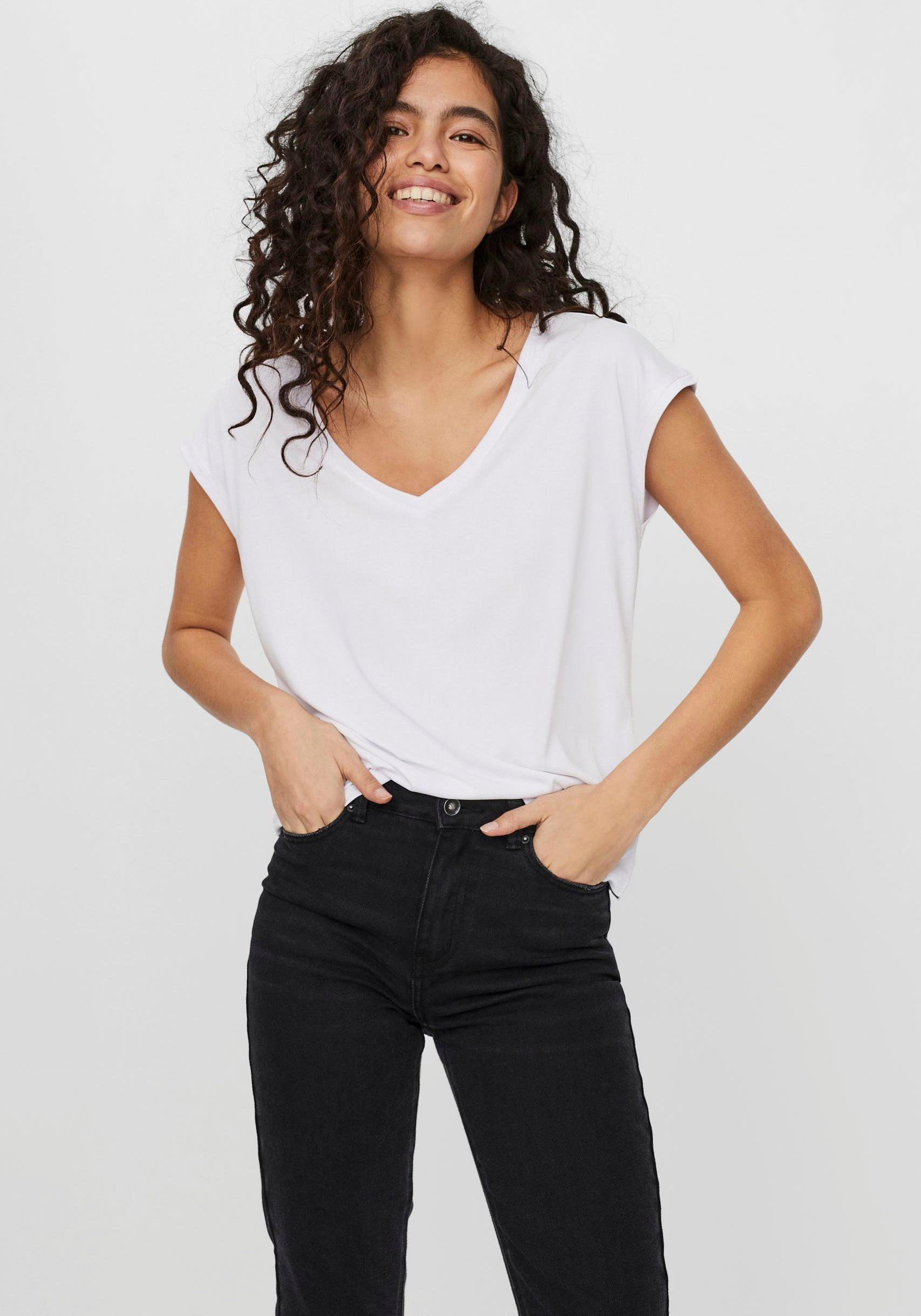 Vero Moda white bright V-Shirt VMFILLI