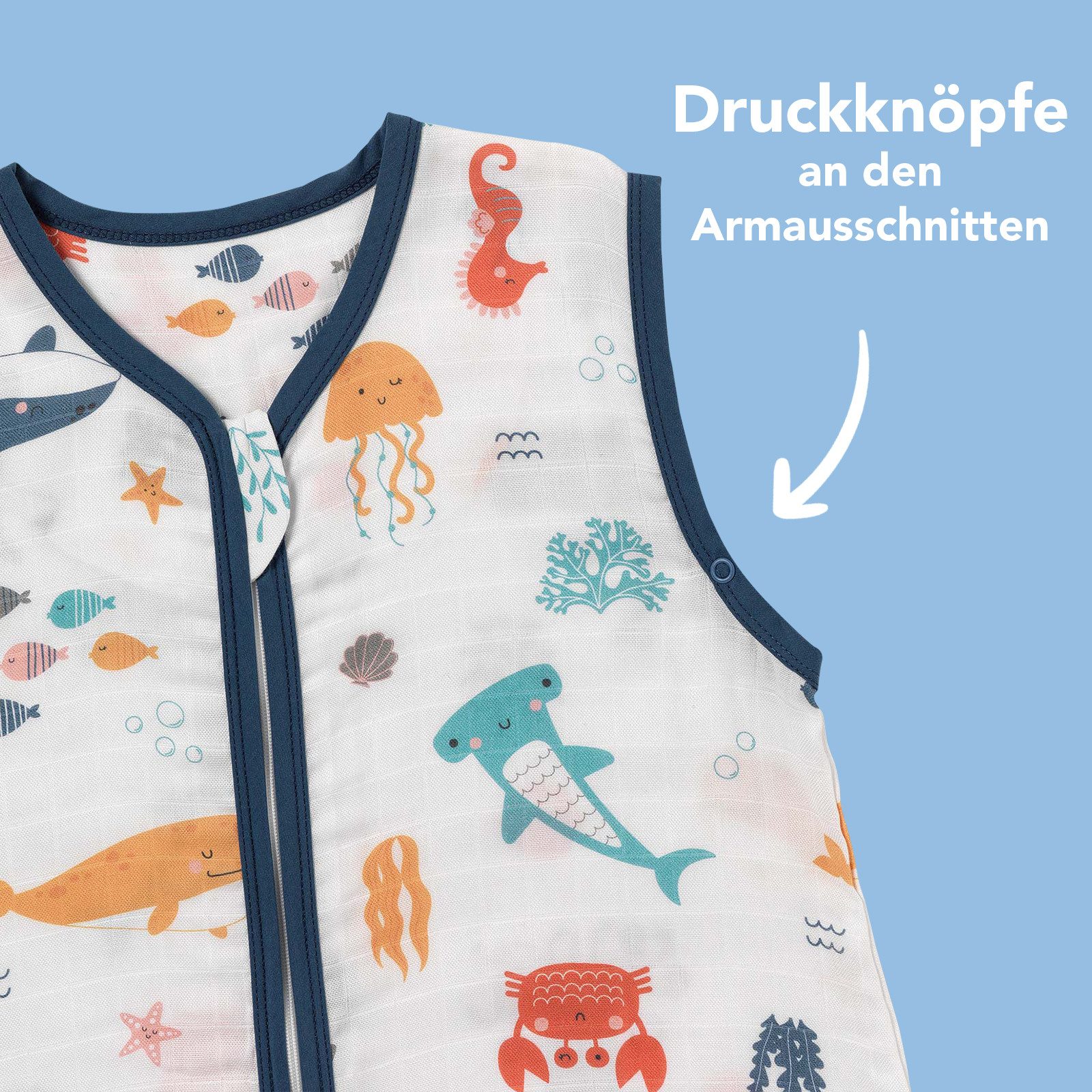 Schlummersack Kinderschlafsack Musselin Schlafsack mit Füßen, günstig online kaufen