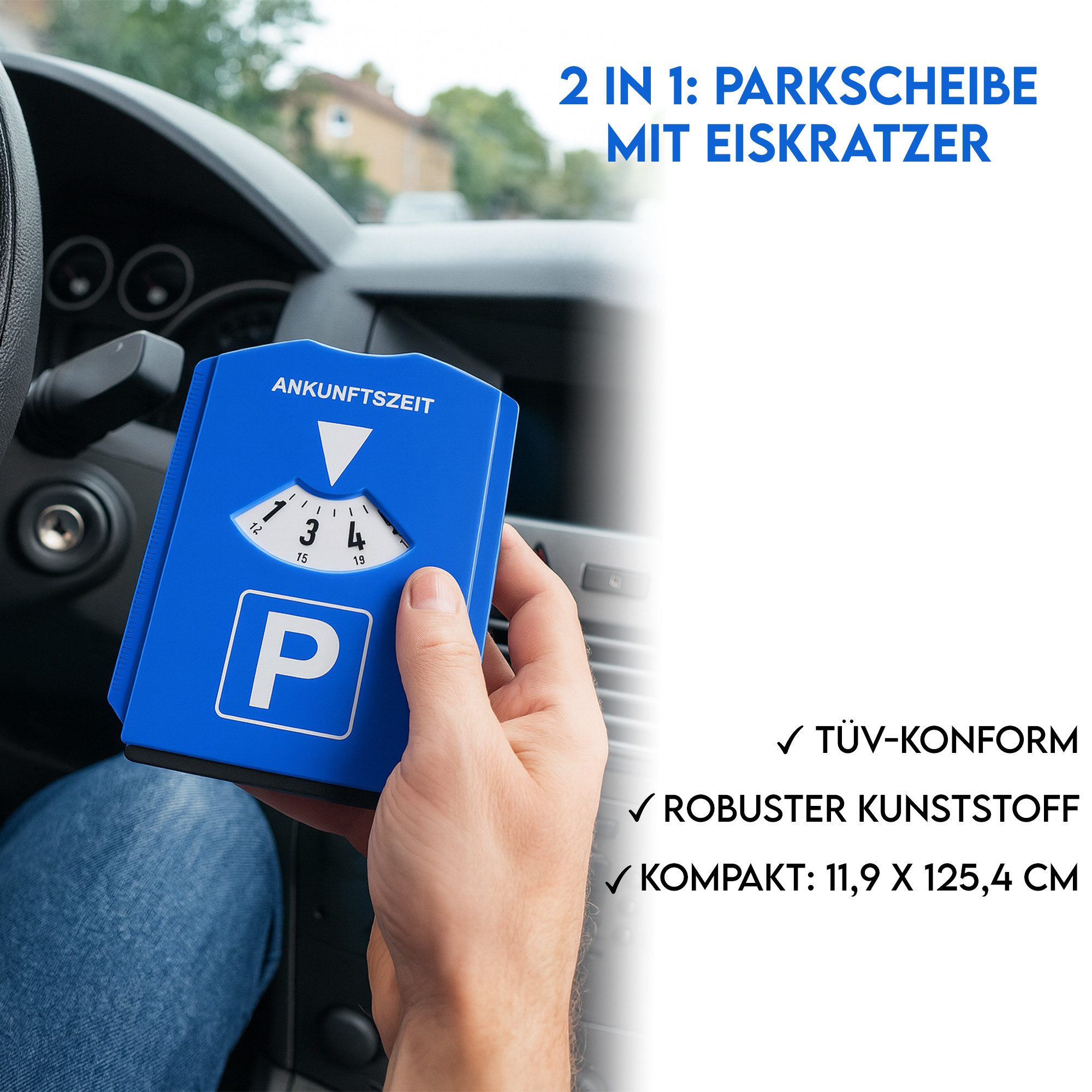 hausleben Parkscheibe mit Eiskratzer – 2in1 (10-St), 11,9x15,4 cm