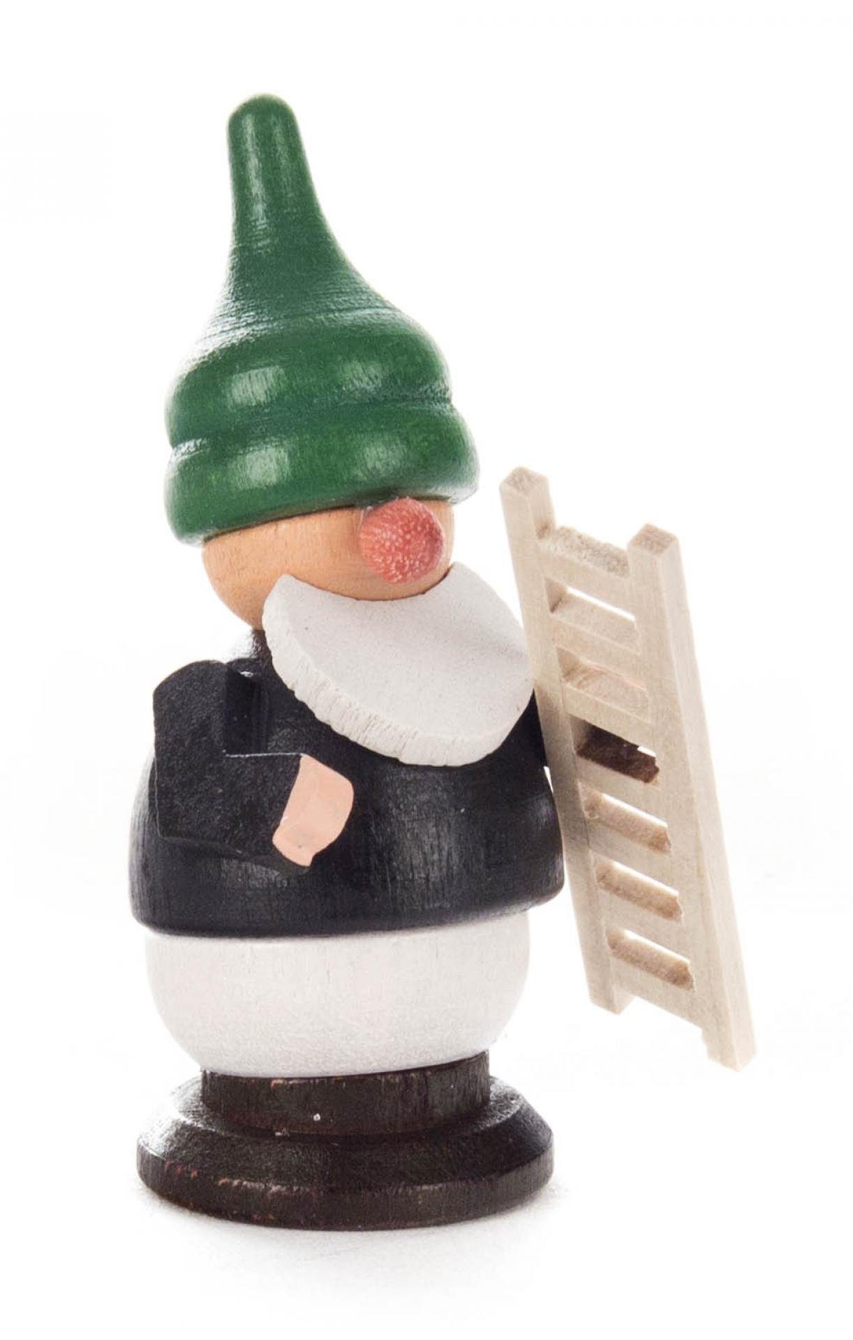 Spielwarenmacher Günther e.K. Weihnachtsfigur Miniaturfigur Zwerg mit Leiter BxHxT 3x6x3cm NEU, mit Leiter, Bergmann