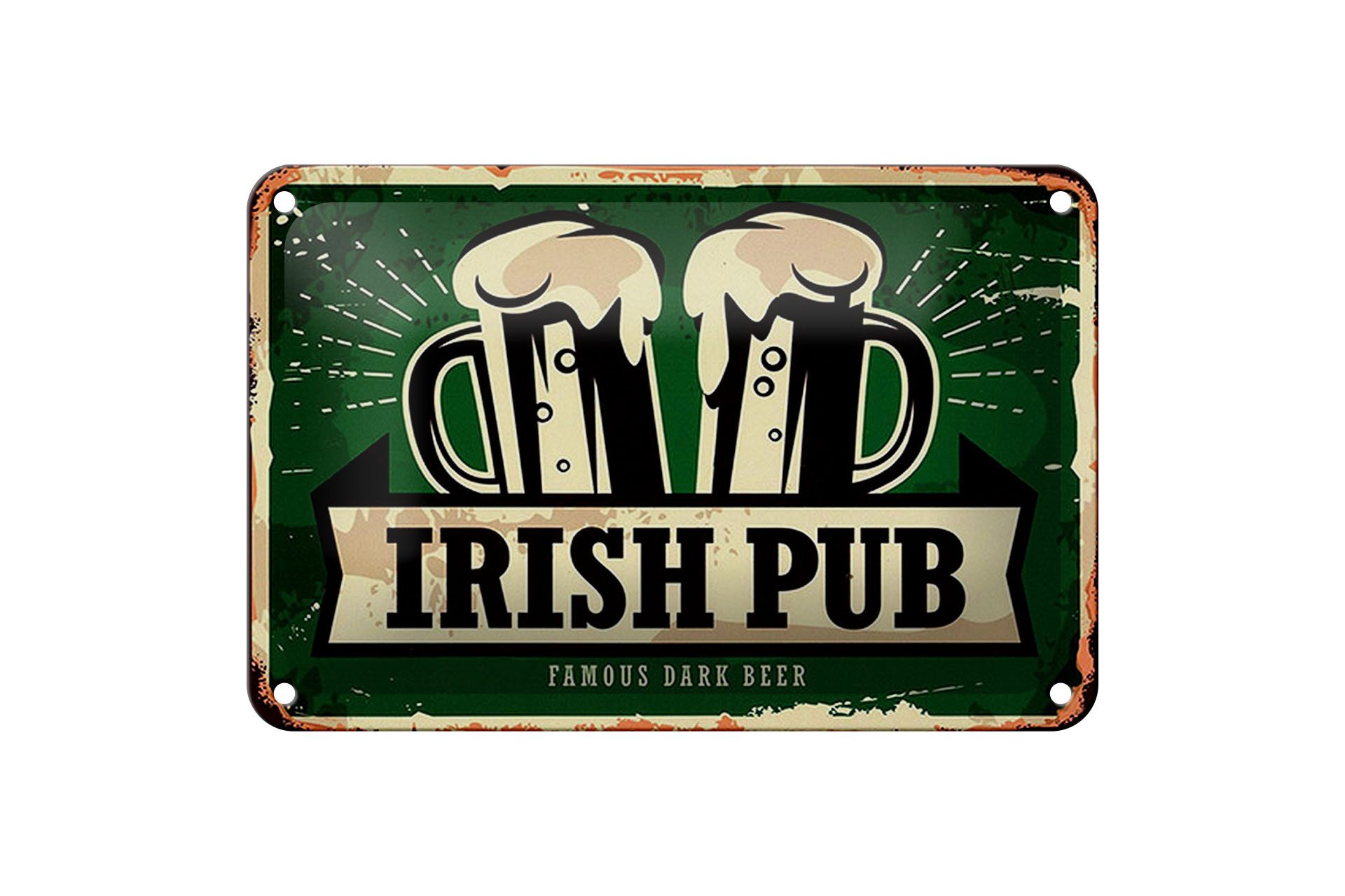 Metallschild Spruch 18x12cm Irish Pub famous dark beer Bier