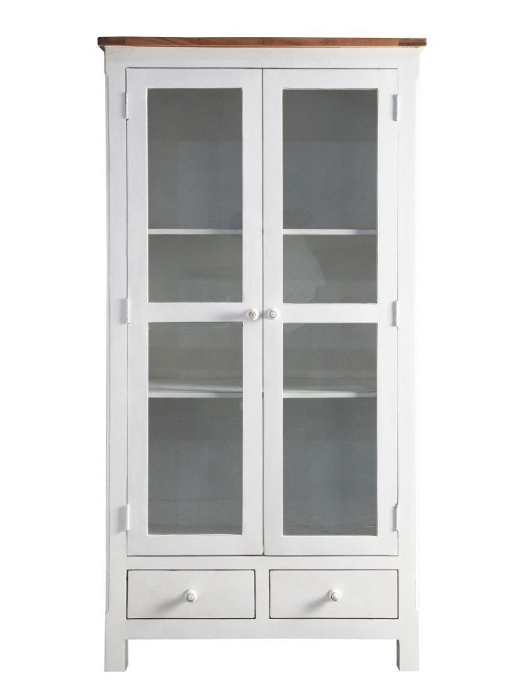 WOLF MÖBEL Vitrine BOMBAY Glasvitrine mit 2 Türen / 2 Schubladen (95x45x190)