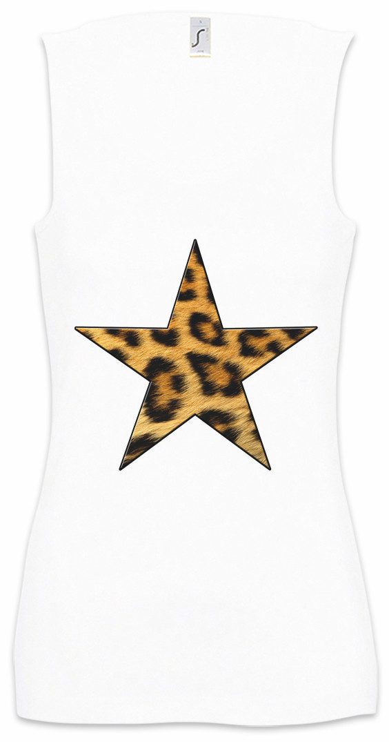 Urban Backwoods Tanktop Rockabella Star II Ärmelloses Damen T-Shirt Tattoo Nautical Rockabilly Leopard Stern Oldschool Fifties