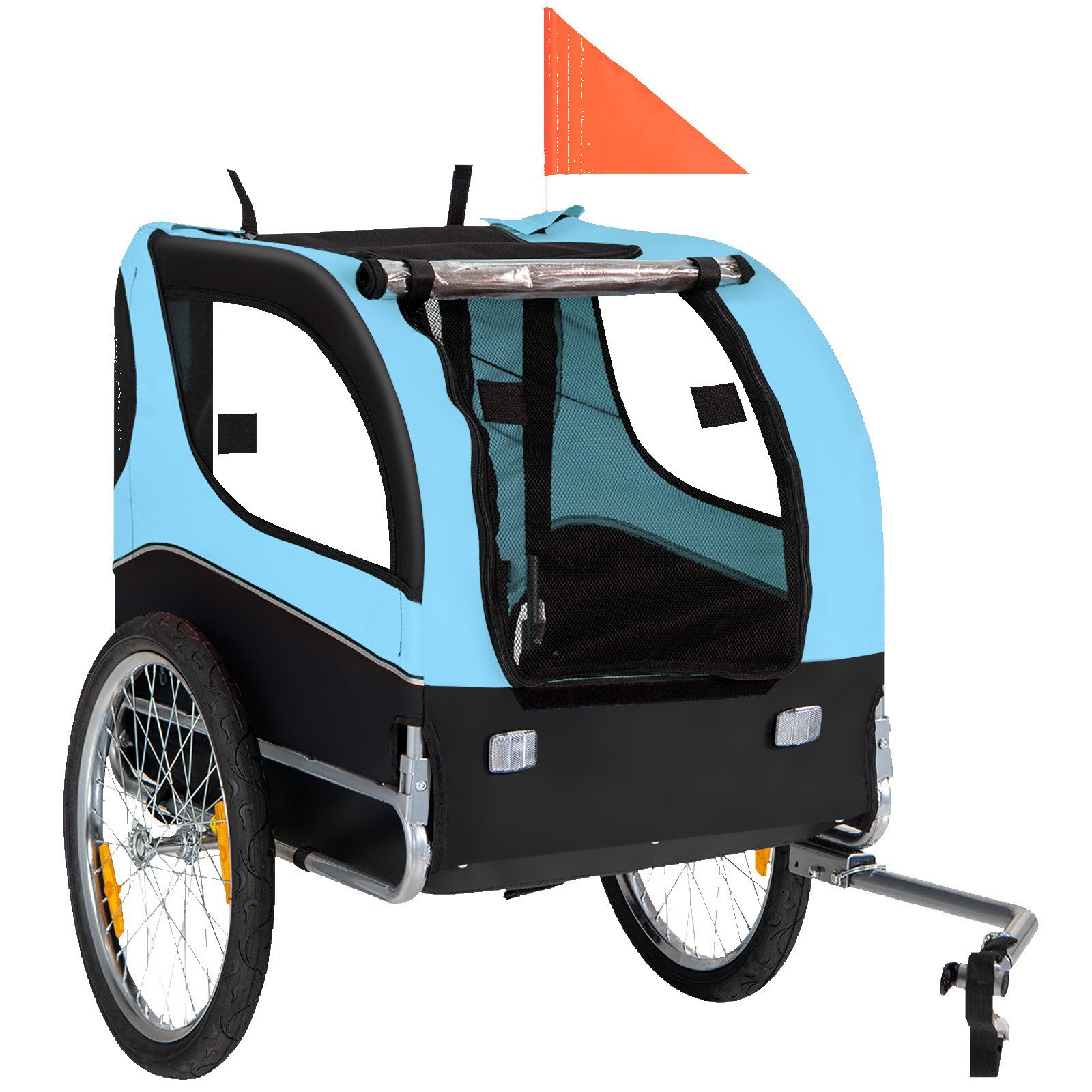 COSTWAY Fahrradhundeanhänger, Hundebuggy, Fahrradanhänger, klappbar, bis 40 kg