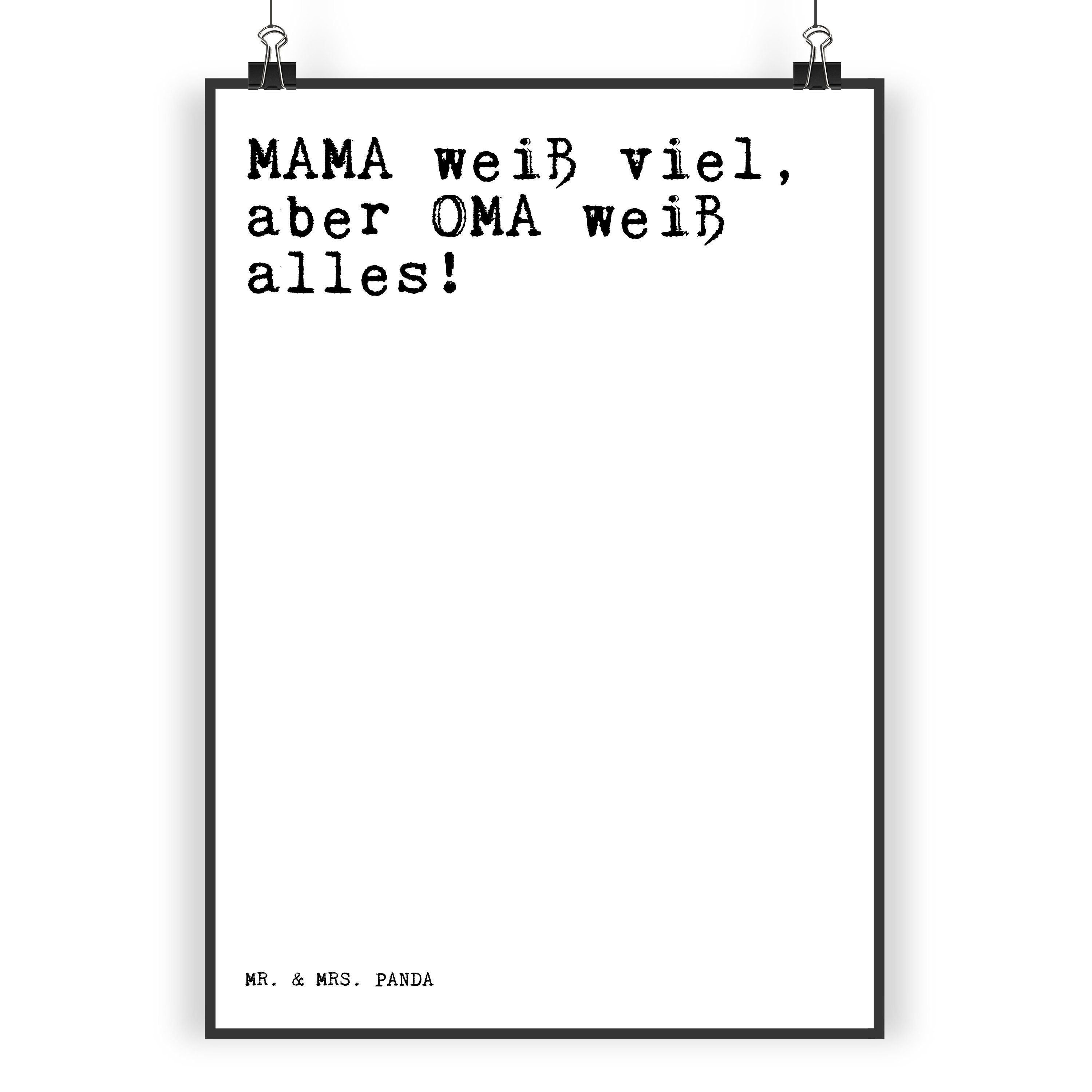 Mr. & Mrs. Panda Poster »MAMA weiß viel, aber... Weiß Geschenk