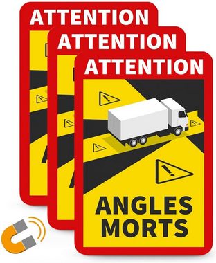 SafetyMarking Magnetfolie Angles Morts - für LKWs über 3,5 t, 17x25 cm (BxH), (3St), Qualität made in Germany