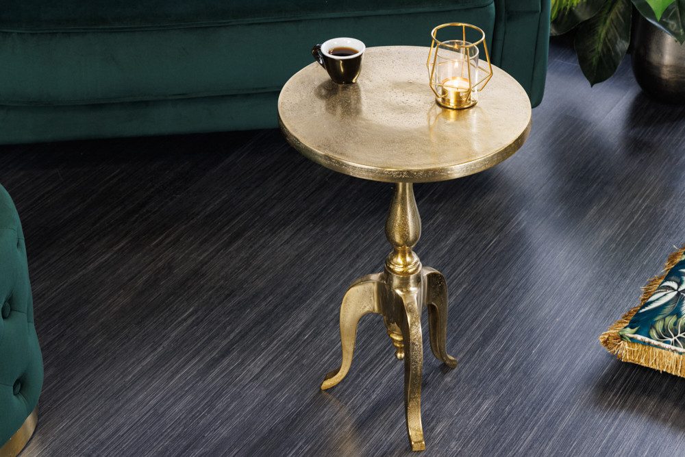 riess-ambiente Beistelltisch SAVOY 55cm gold (Einzelartikel, 1-St), Wohnzimmer · Metall · rund · Handarbeit · Barock