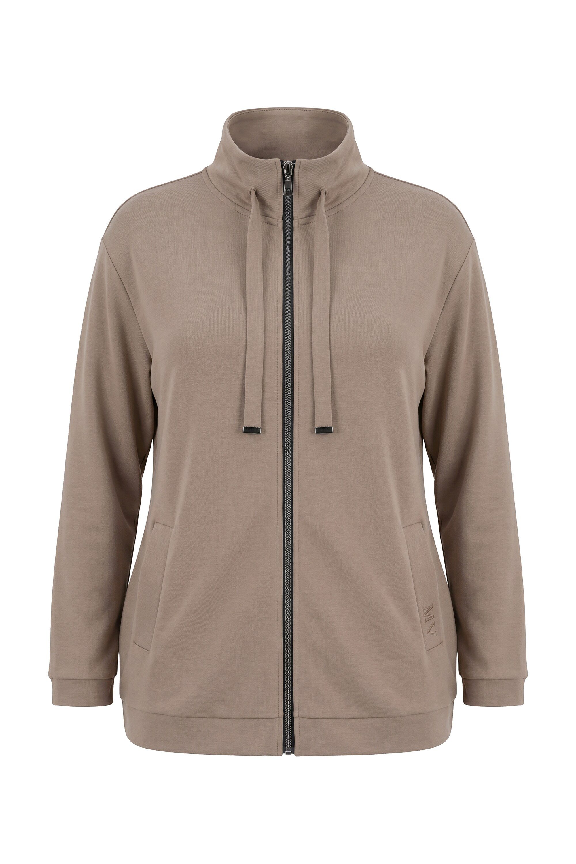 Ulla Popken Sweatjacke Sweatjacke Ziersteine Stehkragen Langarm Modalmix – Bild 2 von 4