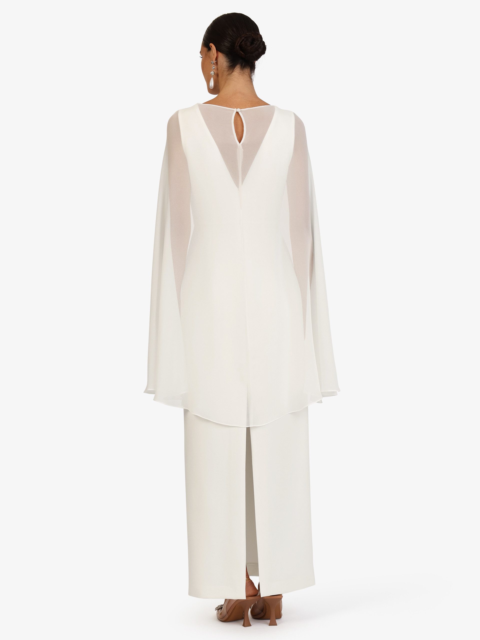 Kraimod Abendkleid mit Cape-Ärmeln und Spitze