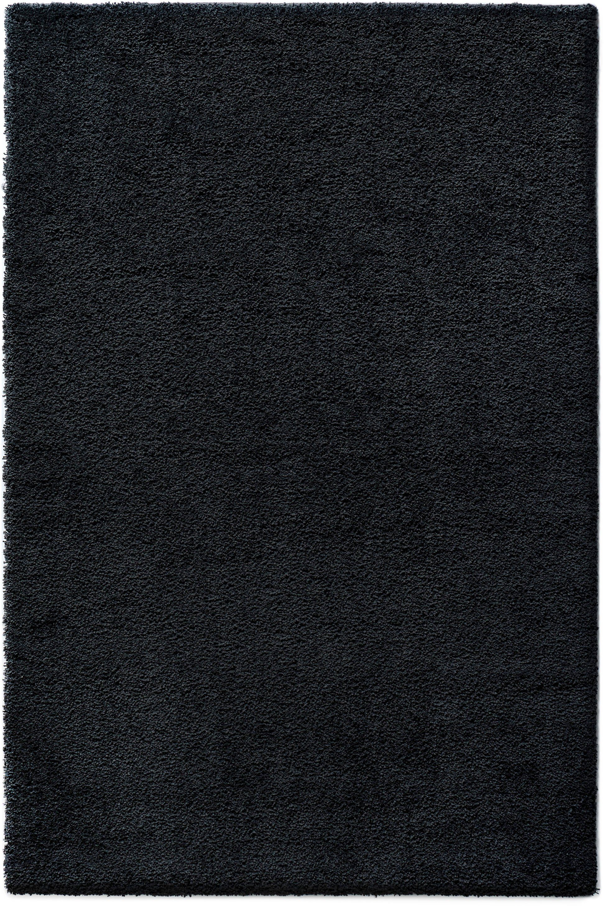 Hochflor-Teppich Mikrofaser, einfarbig, 31 extra schwarz besonders rechteckig, weich Ilvi, durch andas, weich mm, Höhe: flauschig,