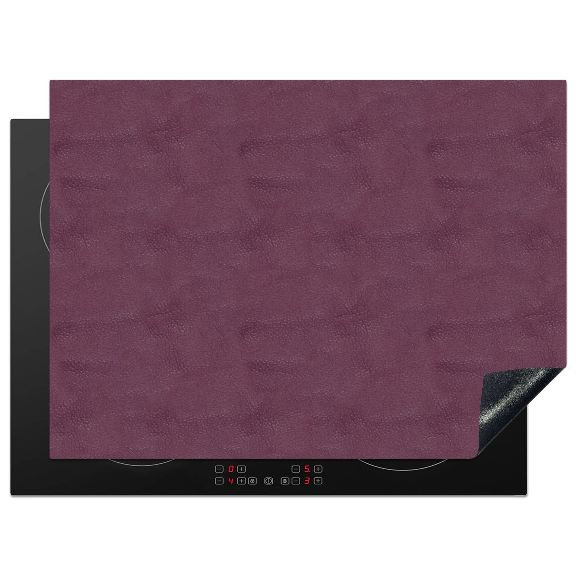 MuchoWow Herdblende-/Abdeckplatte Induktionsschutz - Leder - Textur - Tierhaut, Vinyl, (1 tlg), 70x52 cm, Mobile Arbeitsfläche nutzbar, Ceranfeldabdeckung