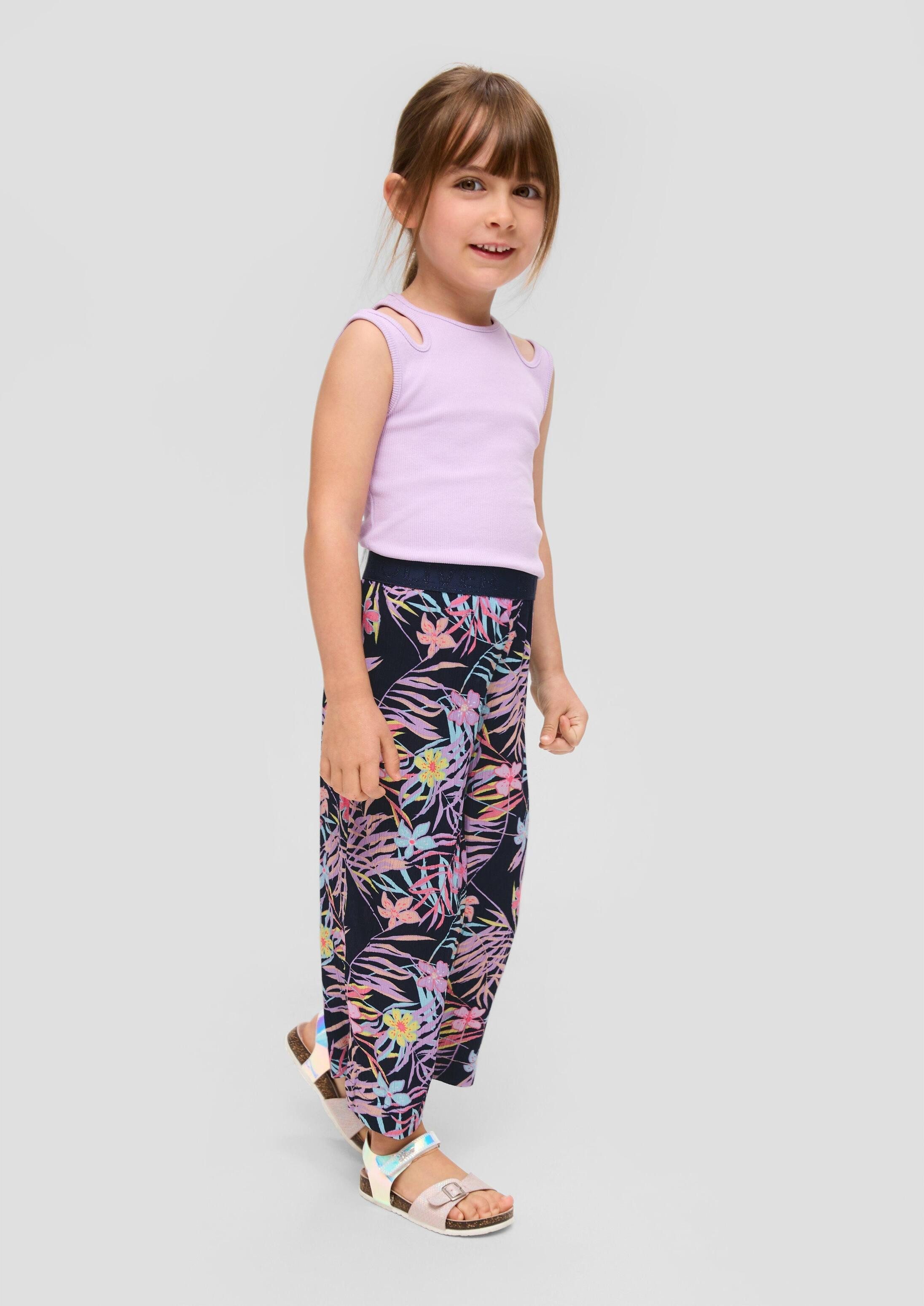s.Oliver Chinos Hose Wide-Leg-Hose mit All-over-Print