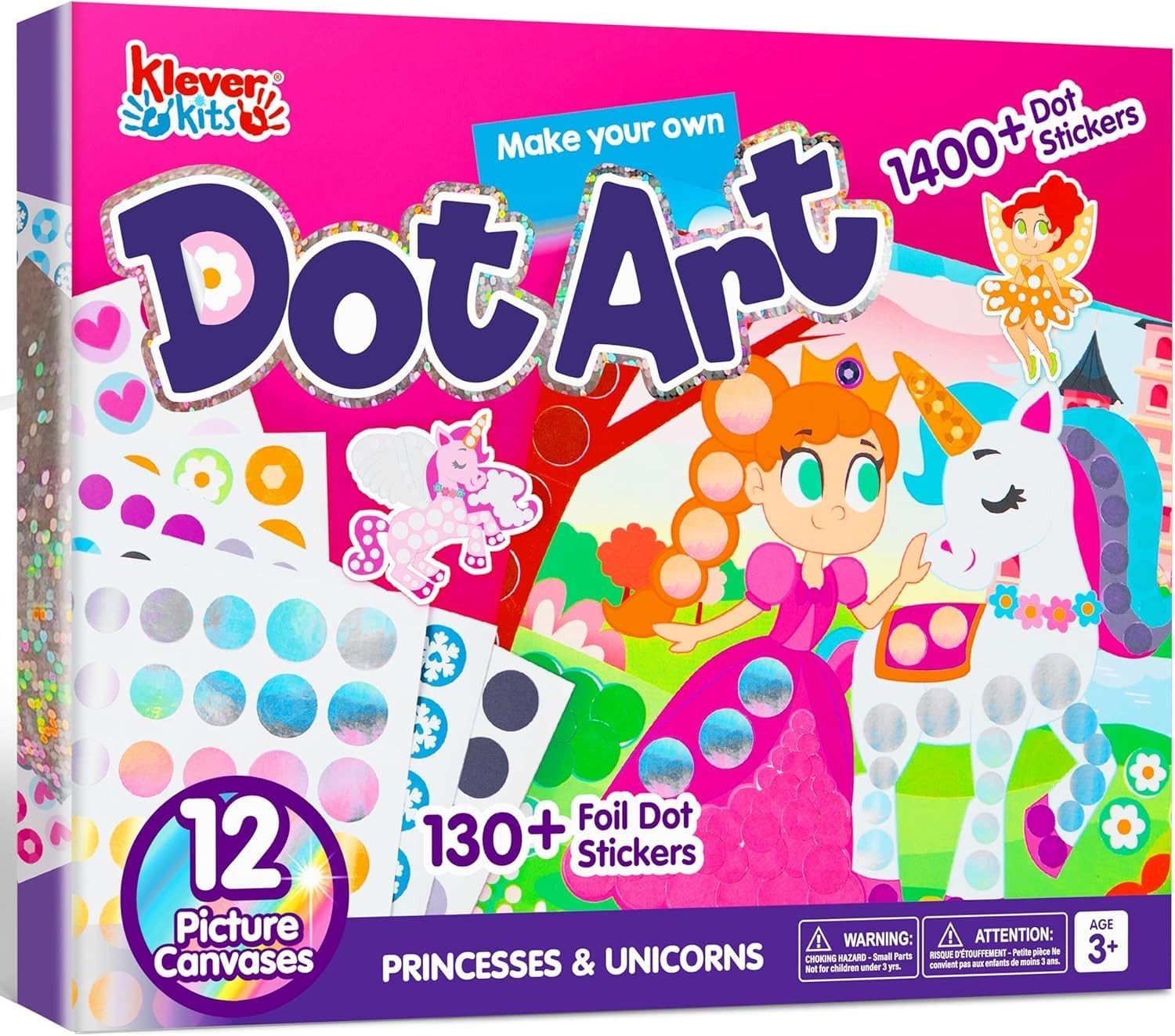 Klever Kits Sticker Klever Kits Dot Art Aktivität, Dot It Einhörner Prinzessinnen