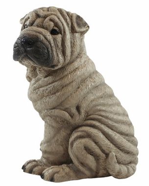Castagna Tierfigur Hundefigur Chinesischer Faltenhund Shar Pei Welpe sitzend Kollektion Castagna aus Resin H 24 cm