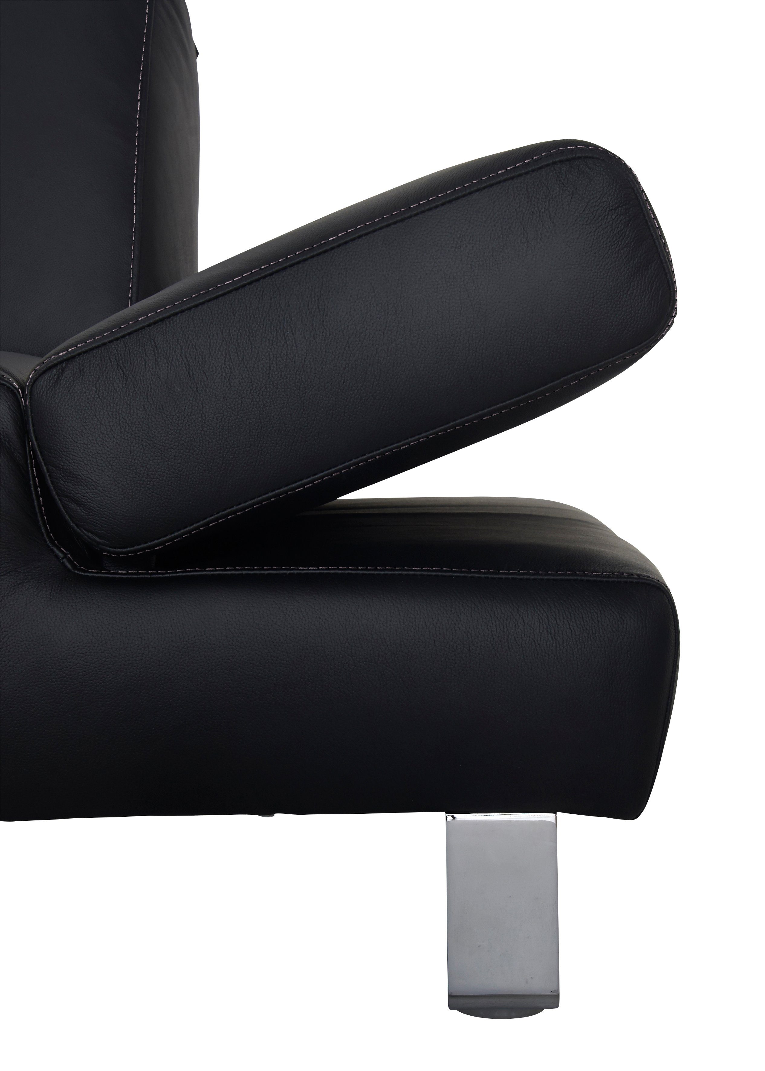 W.SCHILLIG 3-Sitzer taboo, mit Übertiefe, Kontrastnaht mit braun Armlehnenverstellung, inklusive Z59