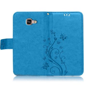 Numerva Handyhülle Bookstyle Flower für Samsung Galaxy A5 2016, Handy Tasche Schutzhülle Klapphülle Flip Cover mit Blumenmuster