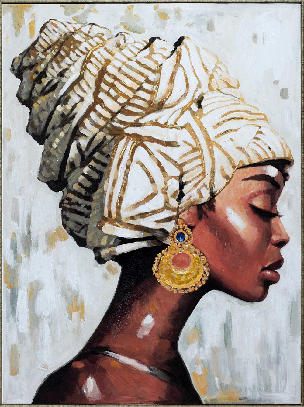 ArtUniverse Gemälde Leinwandbild Schönheit In Beige 90 x 120 cm, Menschenmotiv