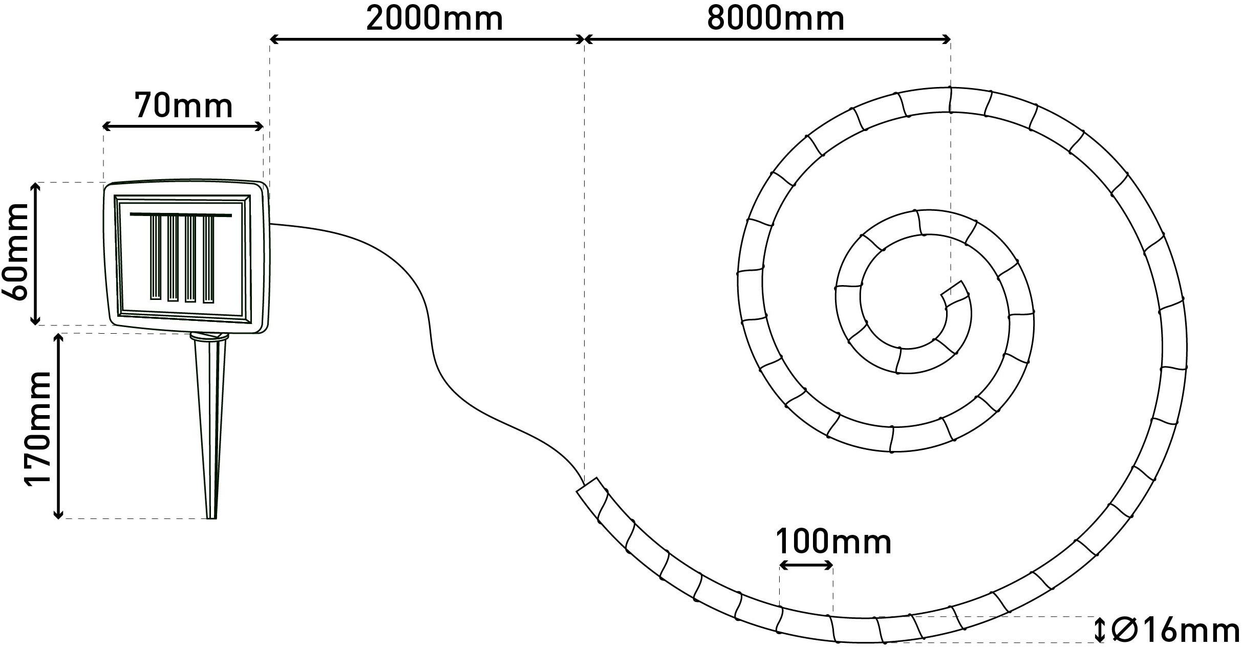 näve LED Solarleuchte Solar-Lichterkette "CANAMO", LED fest integriert, Warmweiß, Inkl. Dämmerungssensor, – Bild 5 von 5