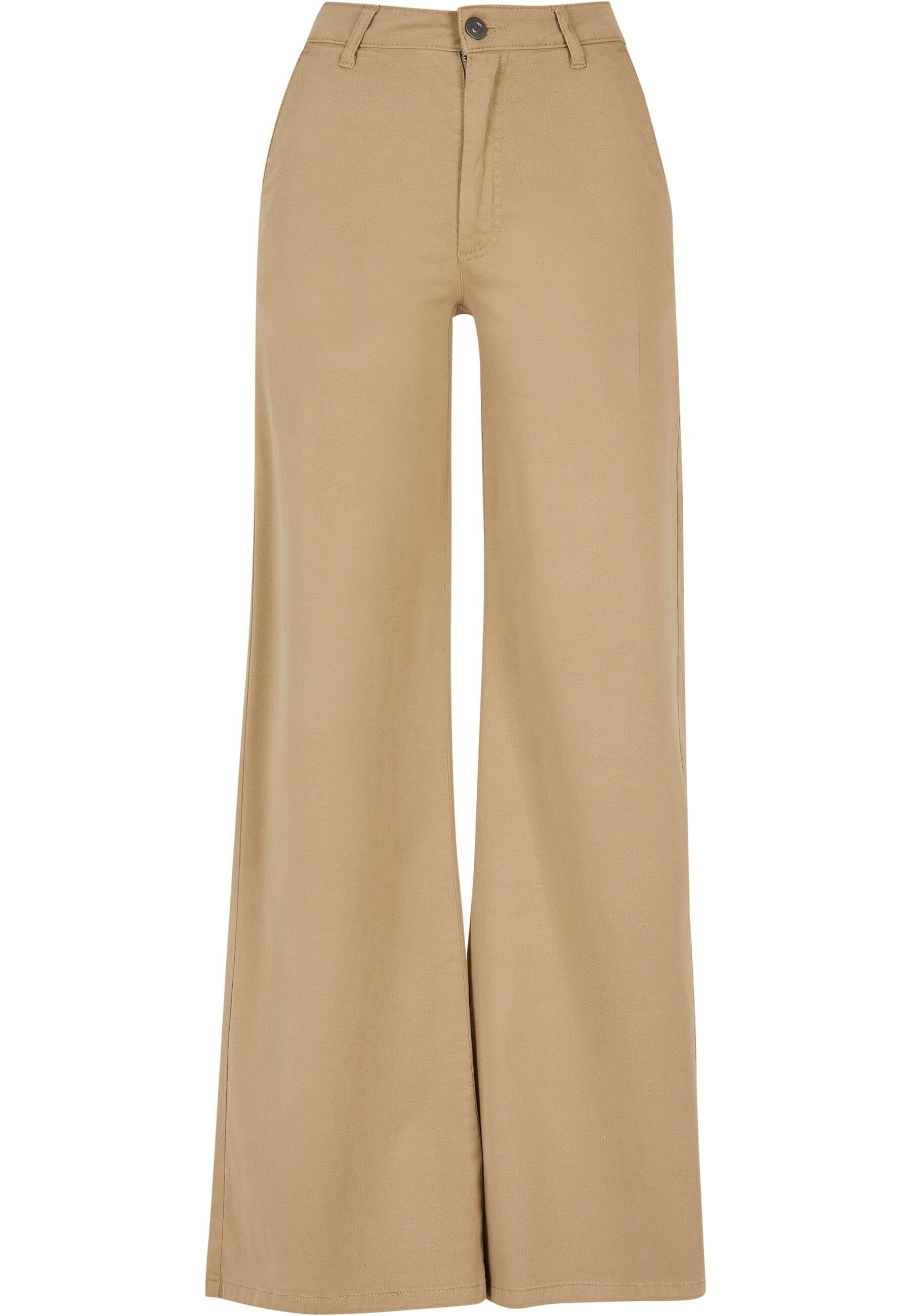 URBAN CLASSICS Chinos Urban Classics Damen Ladies High Waist Wide Leg Chino Pants (1-tlg)