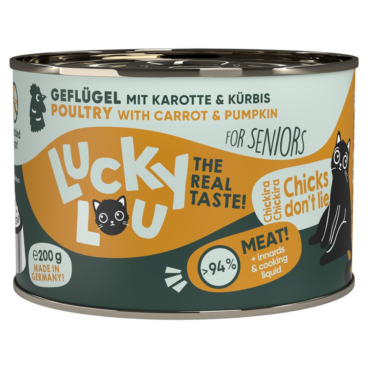 Lucky Lou Lifestage Senior Geflügel 200 g, Nassfutter für: Katze