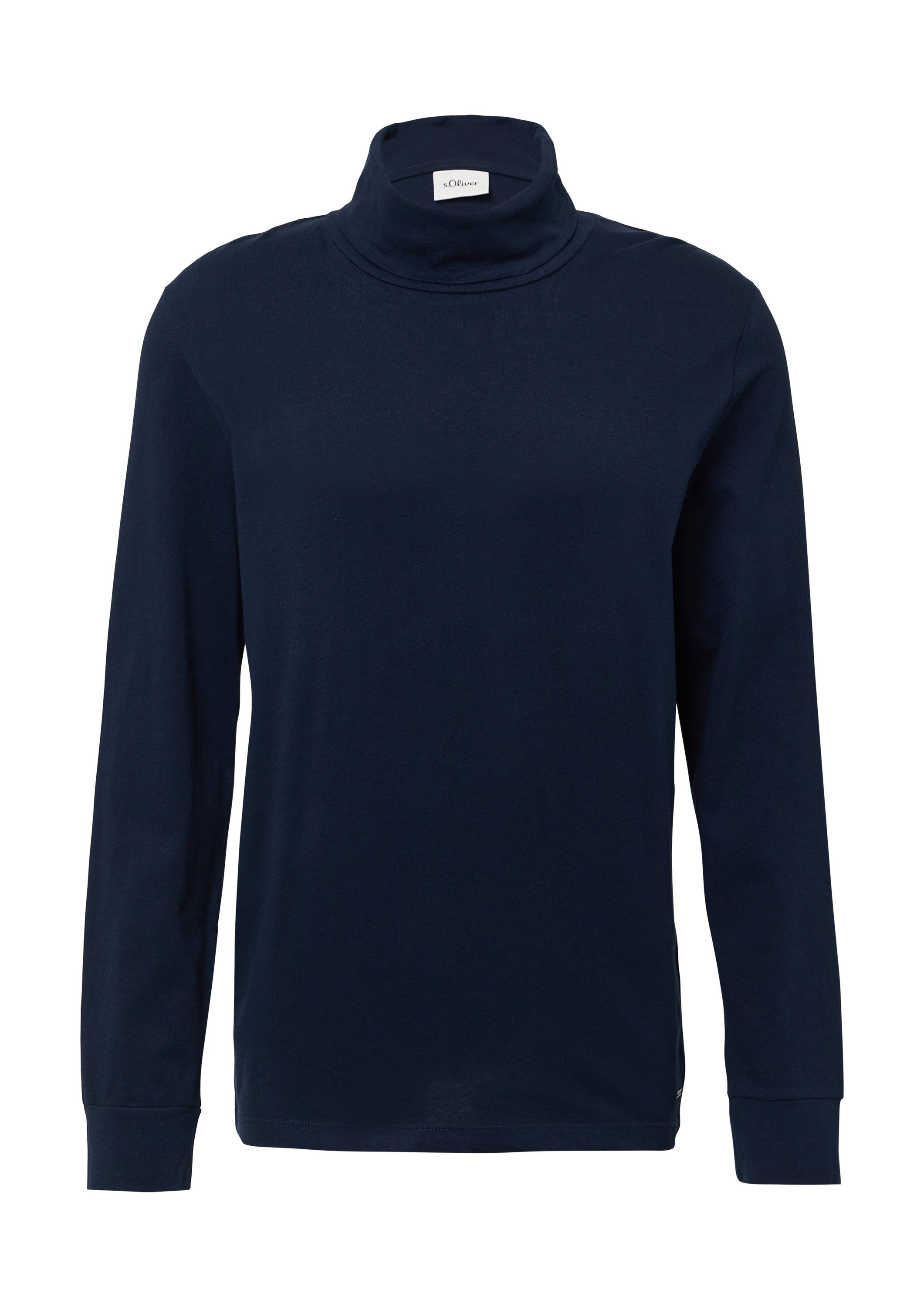 s.Oliver Langarmshirt T-Shirt Weicher Longsleeve mit Rollkragen und Ärmelbündchen