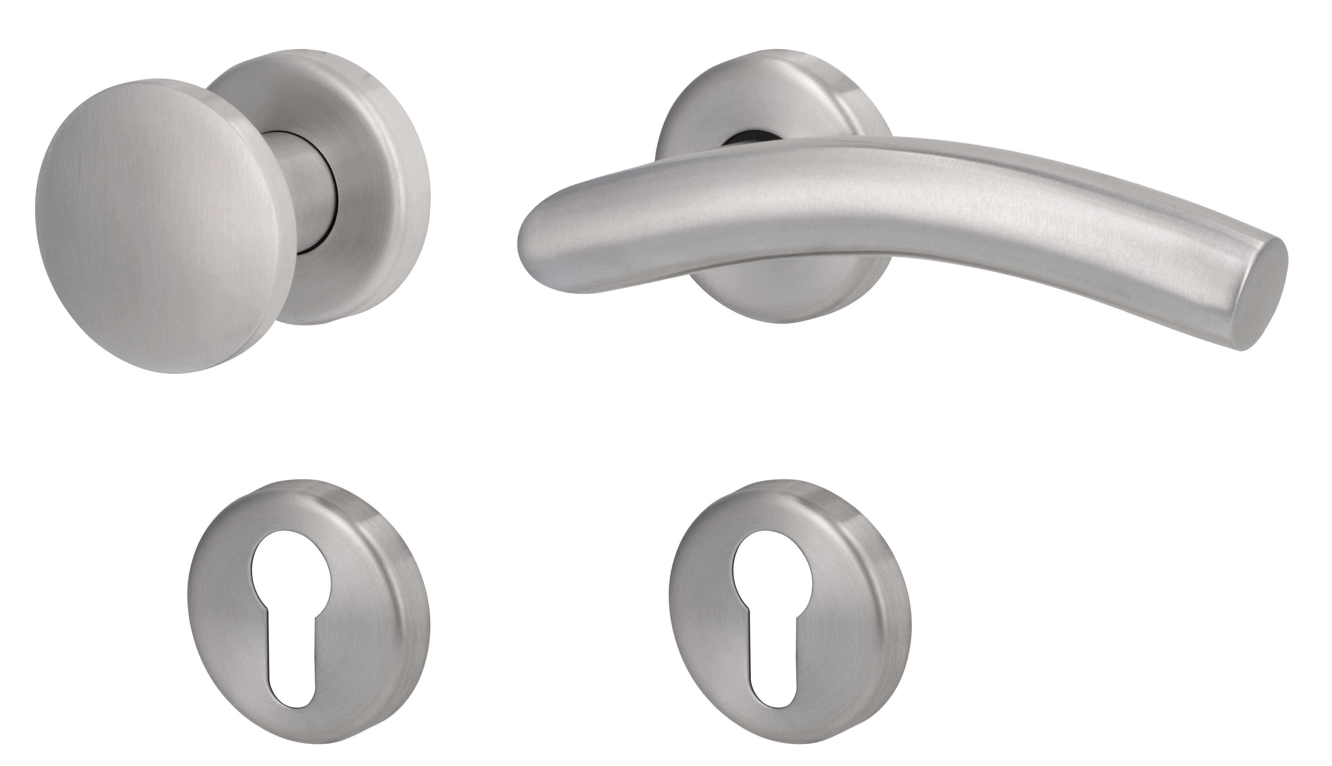 Türbeschlag Rosettengarnitur Mauritius für Wohnungseingangstüren Knopf/Dr. links