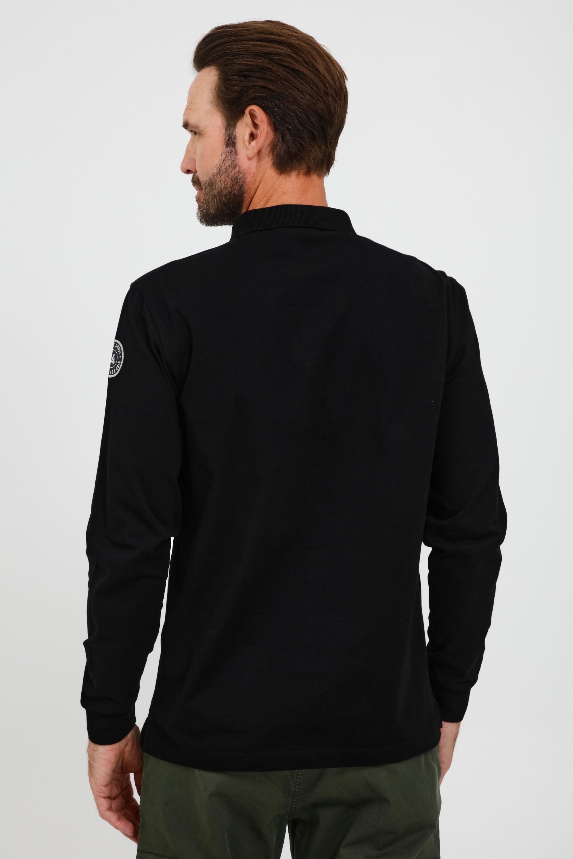 FQ1924 Langarm-Poloshirt FQRagnvald Modisches Langarmshirt mit Polokragen
