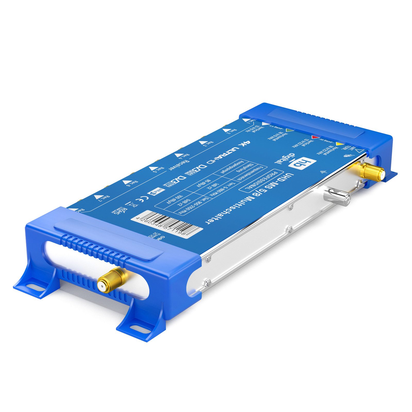 HB-DIGITAL SAT-Multischalter SAT Multischalter UHD-MS 5/8 bis zu 8 Teilnehmer, Der Multischalter SQMS 5/8 arbeitet ausschließlich mit Quattro LNB´s