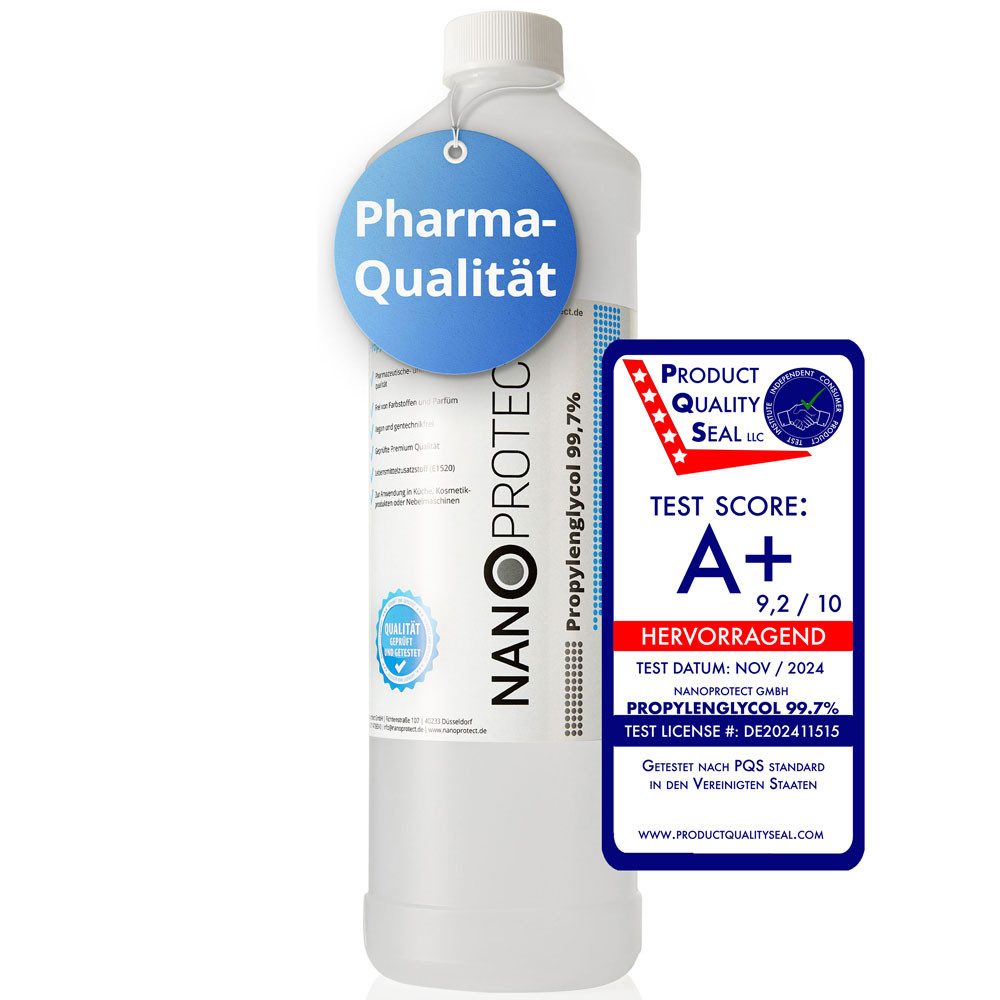 Nanoprotect Trinkwasser-Frostschutz Propylenglycol 99,7%, 1 kg, Lebensmittelqualität E1520, Pharma- und Lebensmittelqualität E1520